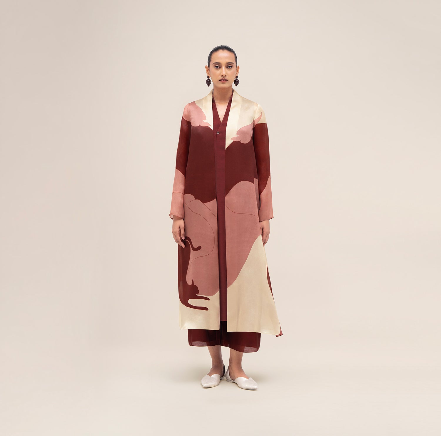  Silk Rinat Jacket Set – Red