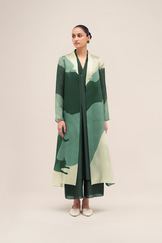 Silk Rinat Jacket Set – Green