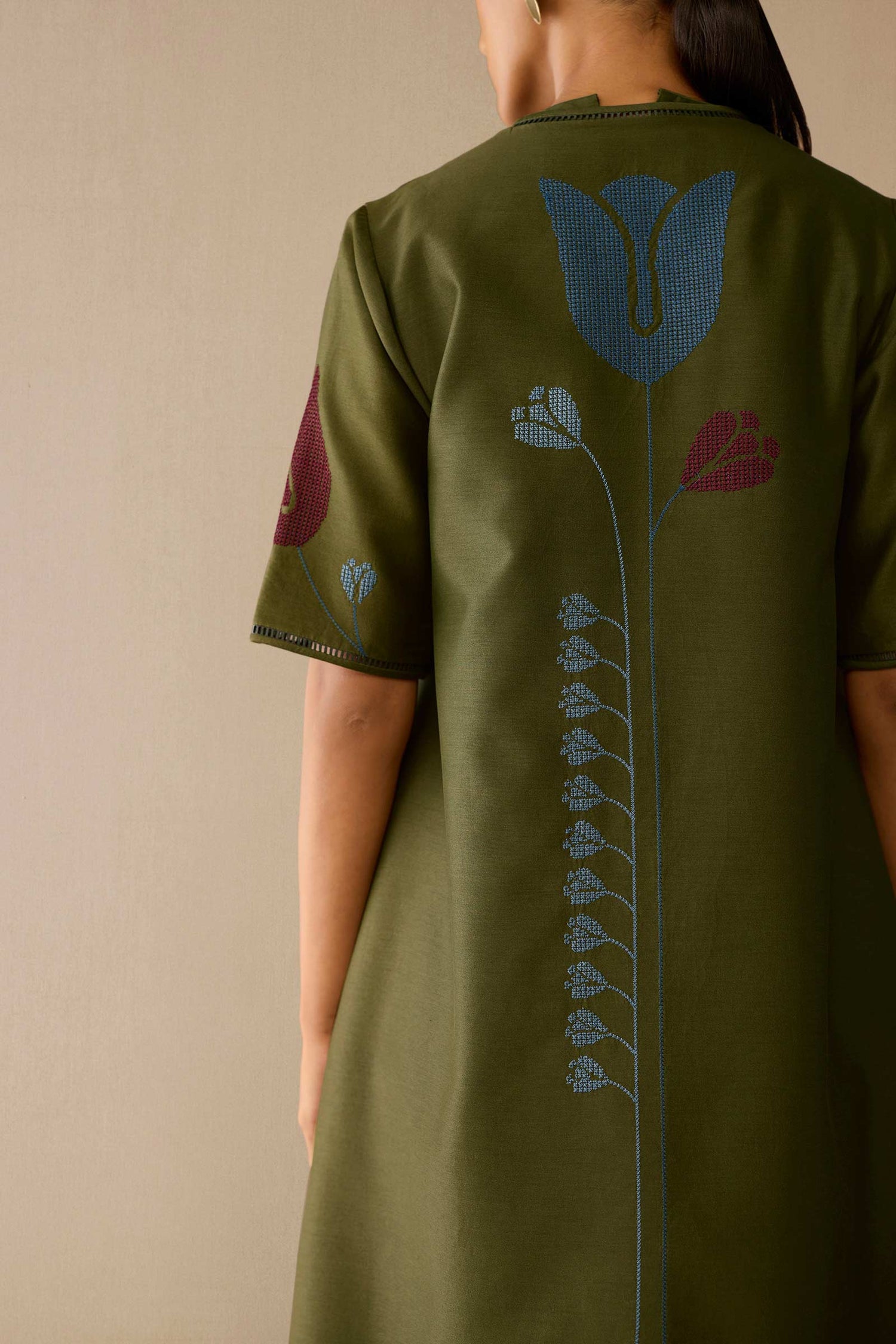  Chanderi Atara Jacket Set – Green