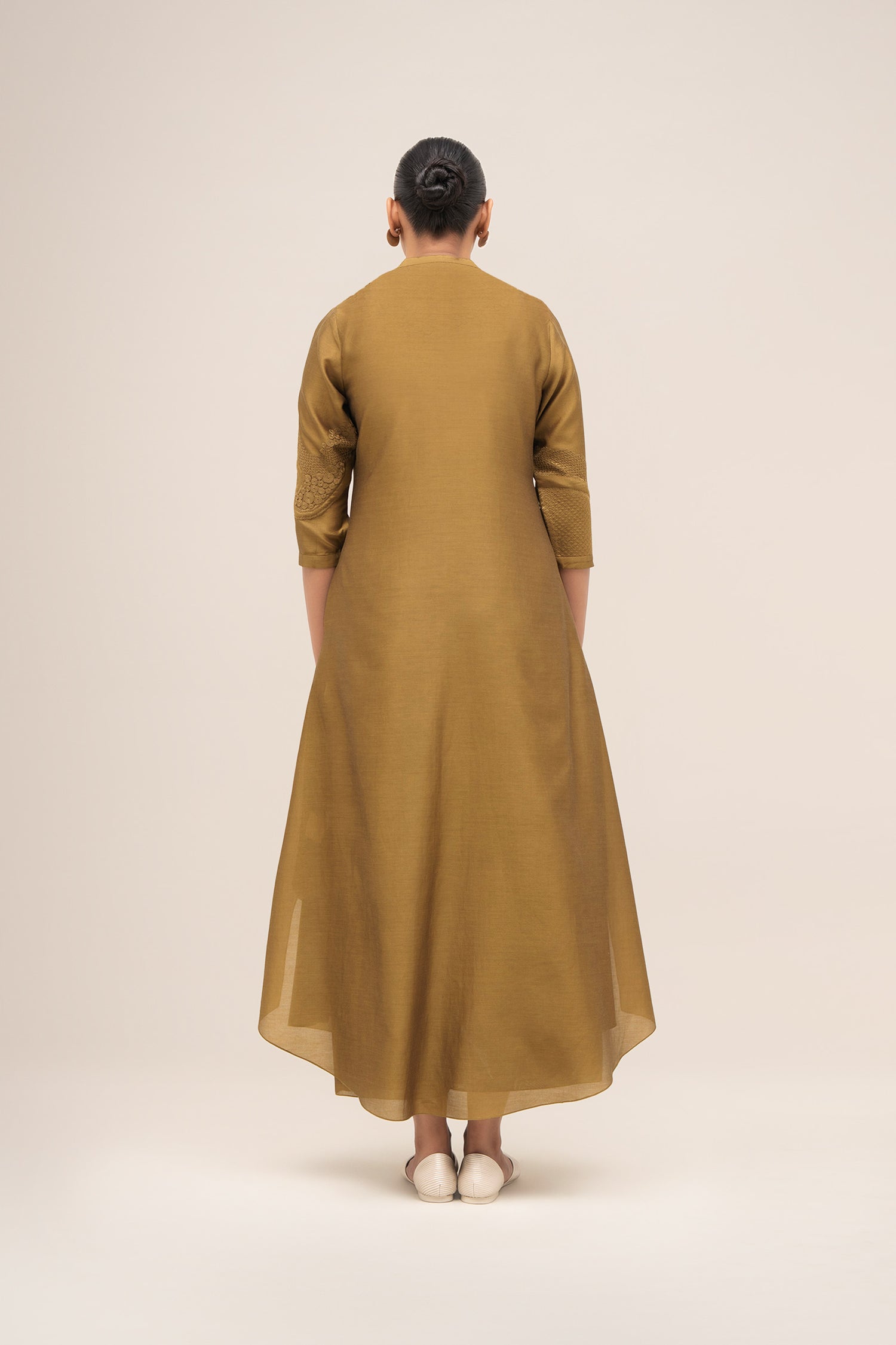  Chanderi Rida Jacket Set – Green