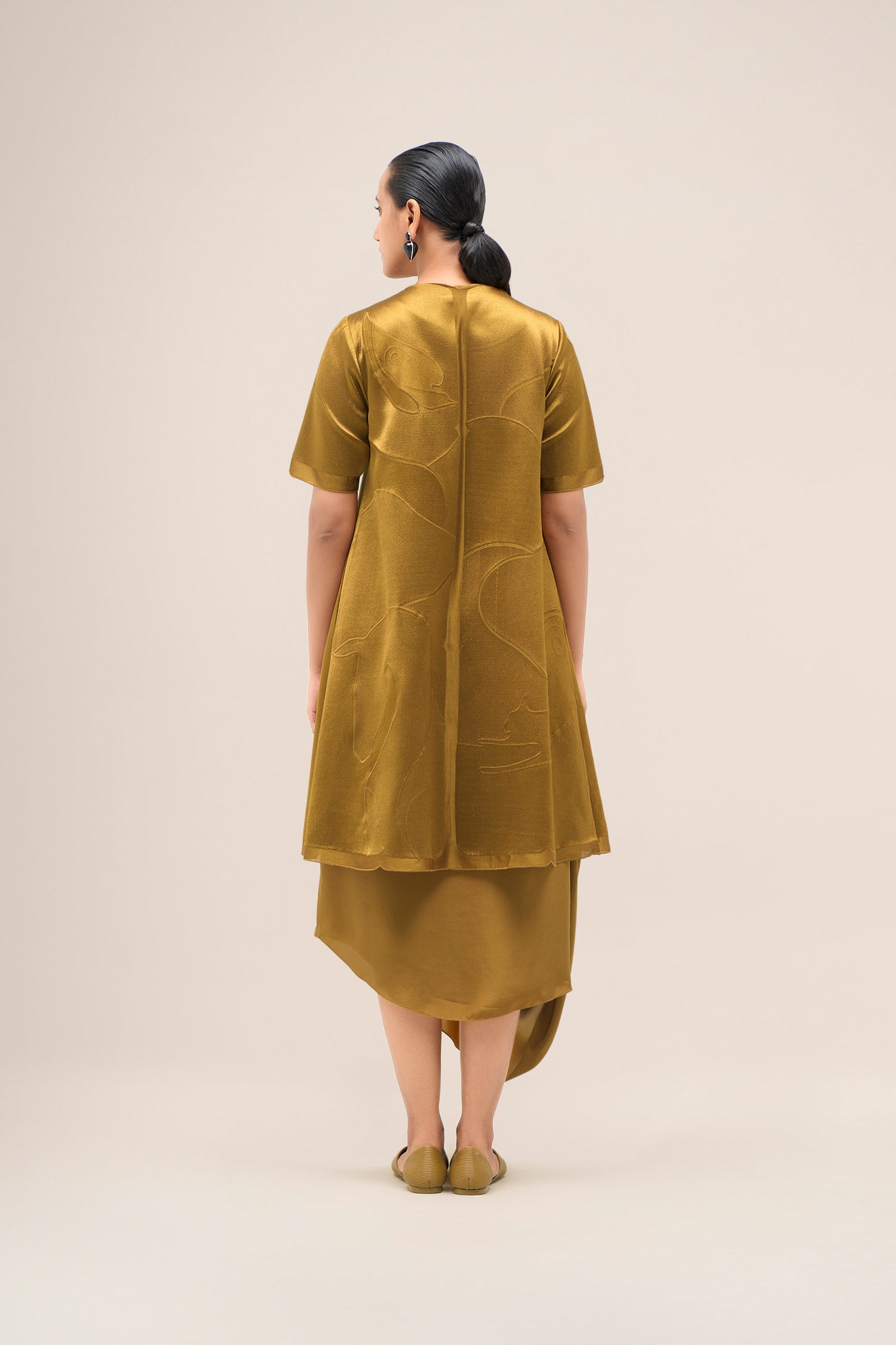  Chanderi Israh Jacket Set – Yellow