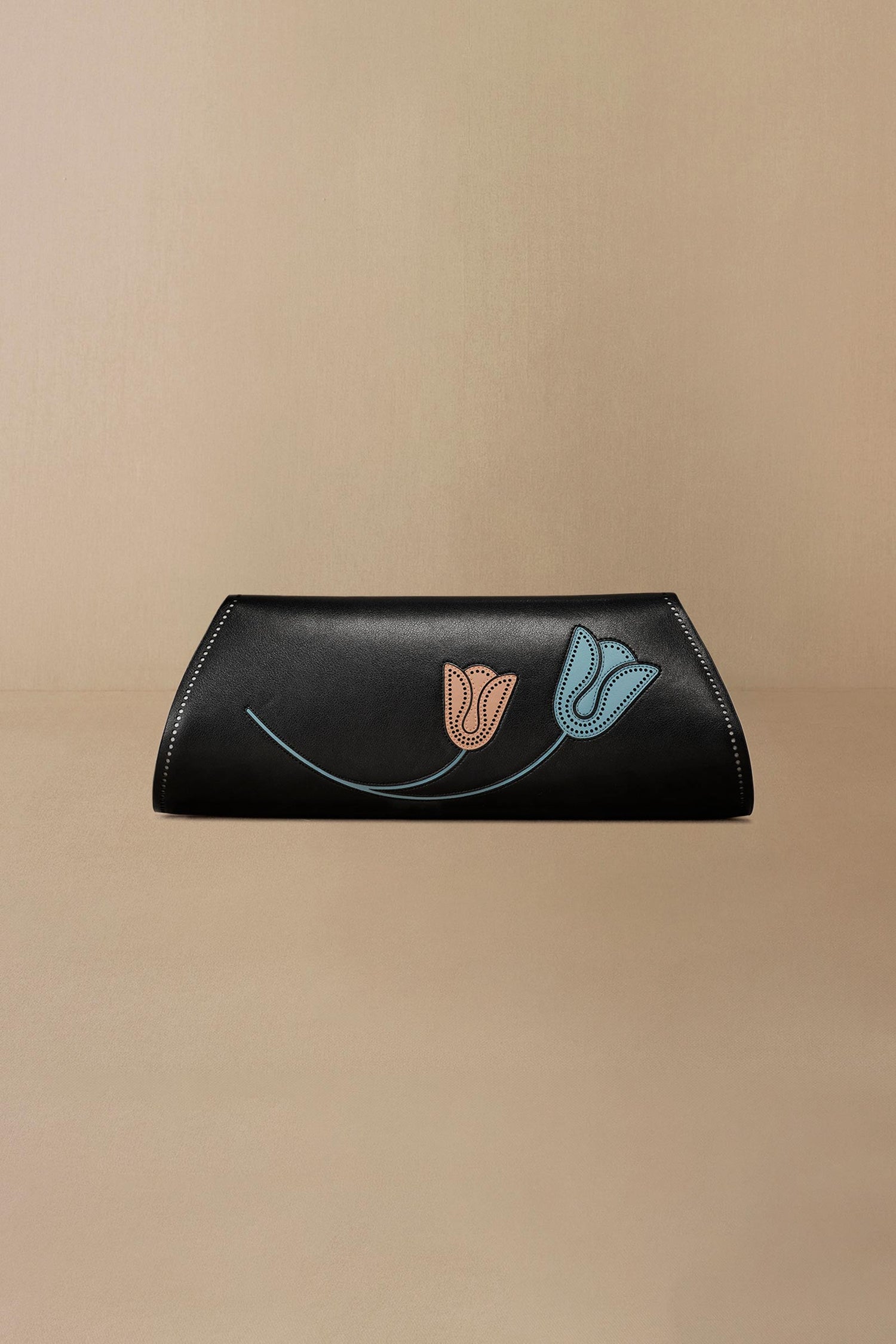  Faux Leather Mia Clutch – Black