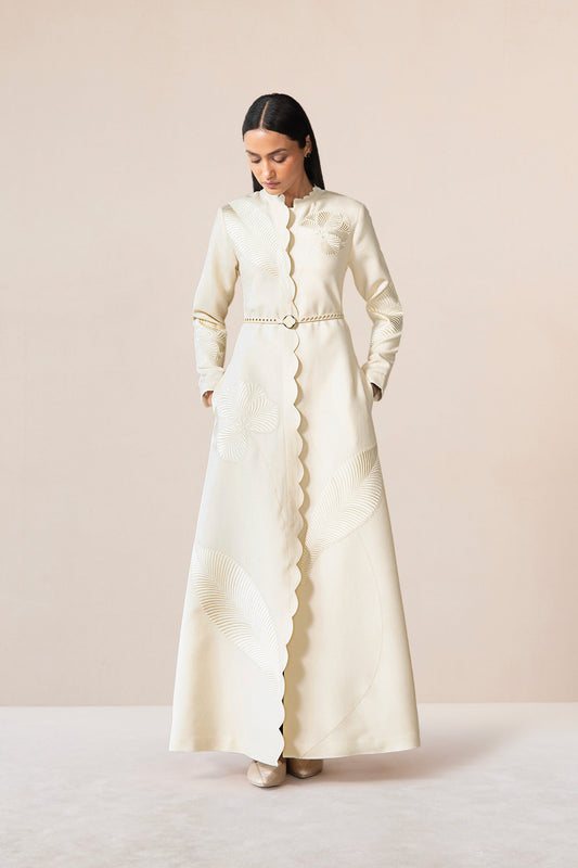 Wool Nahid Jacket Set – Ivory