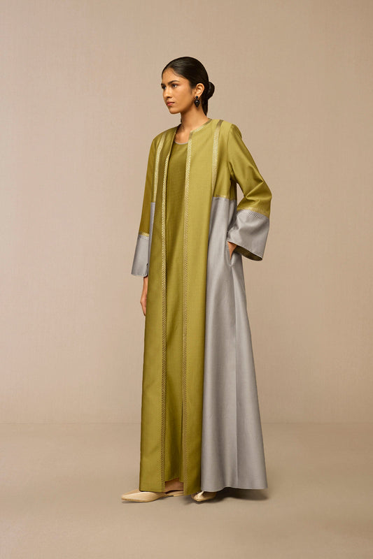 Chanderi Areeba Jacket Set – Green