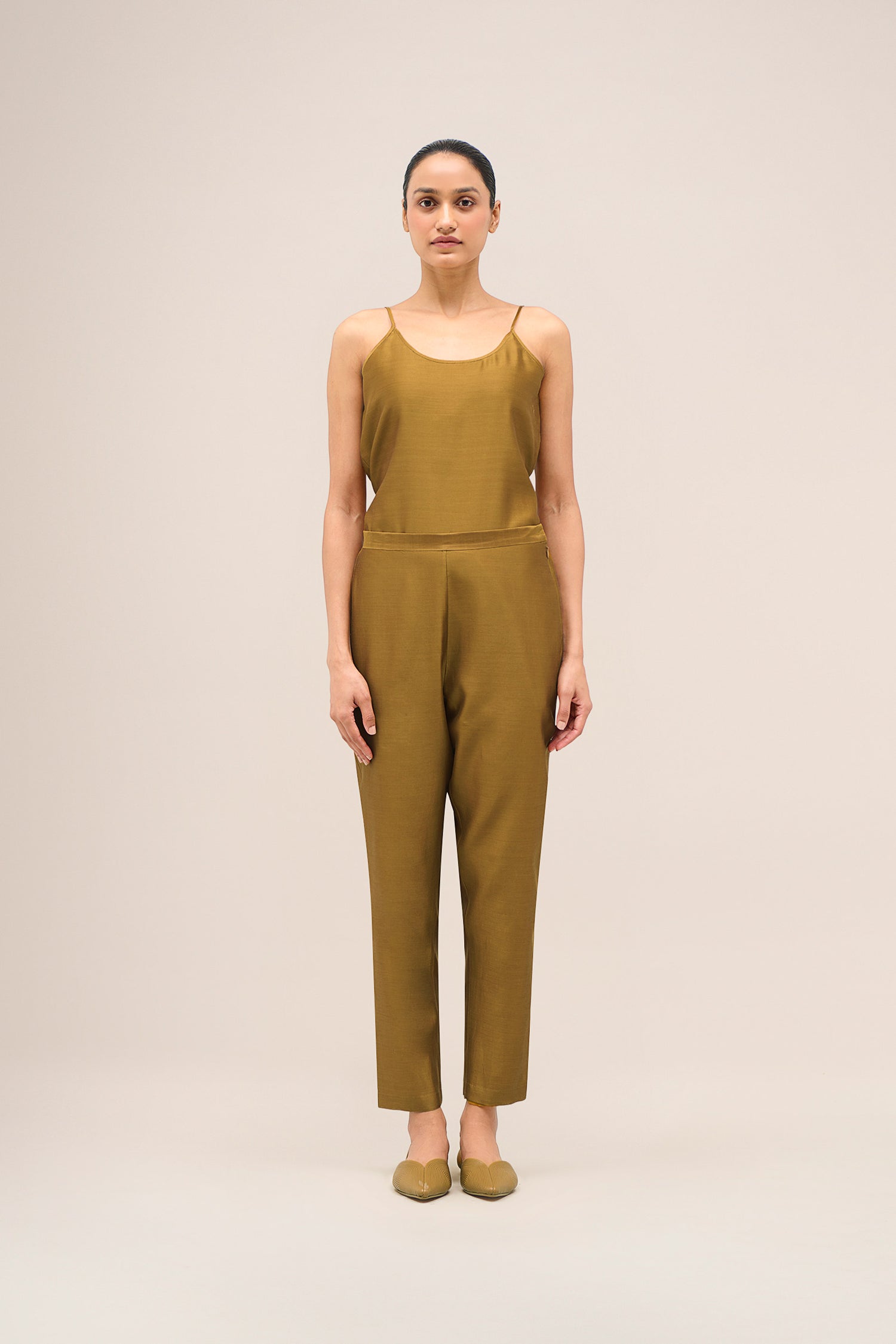  Chanderi Mona Jacket Set – Yellow