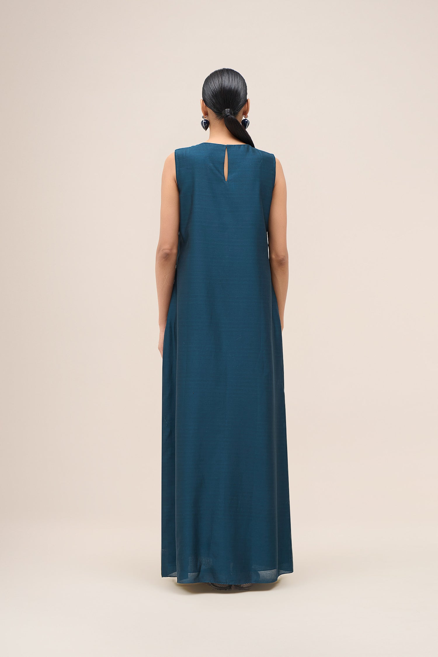  Shantung Raziya Abaya Set – Blue