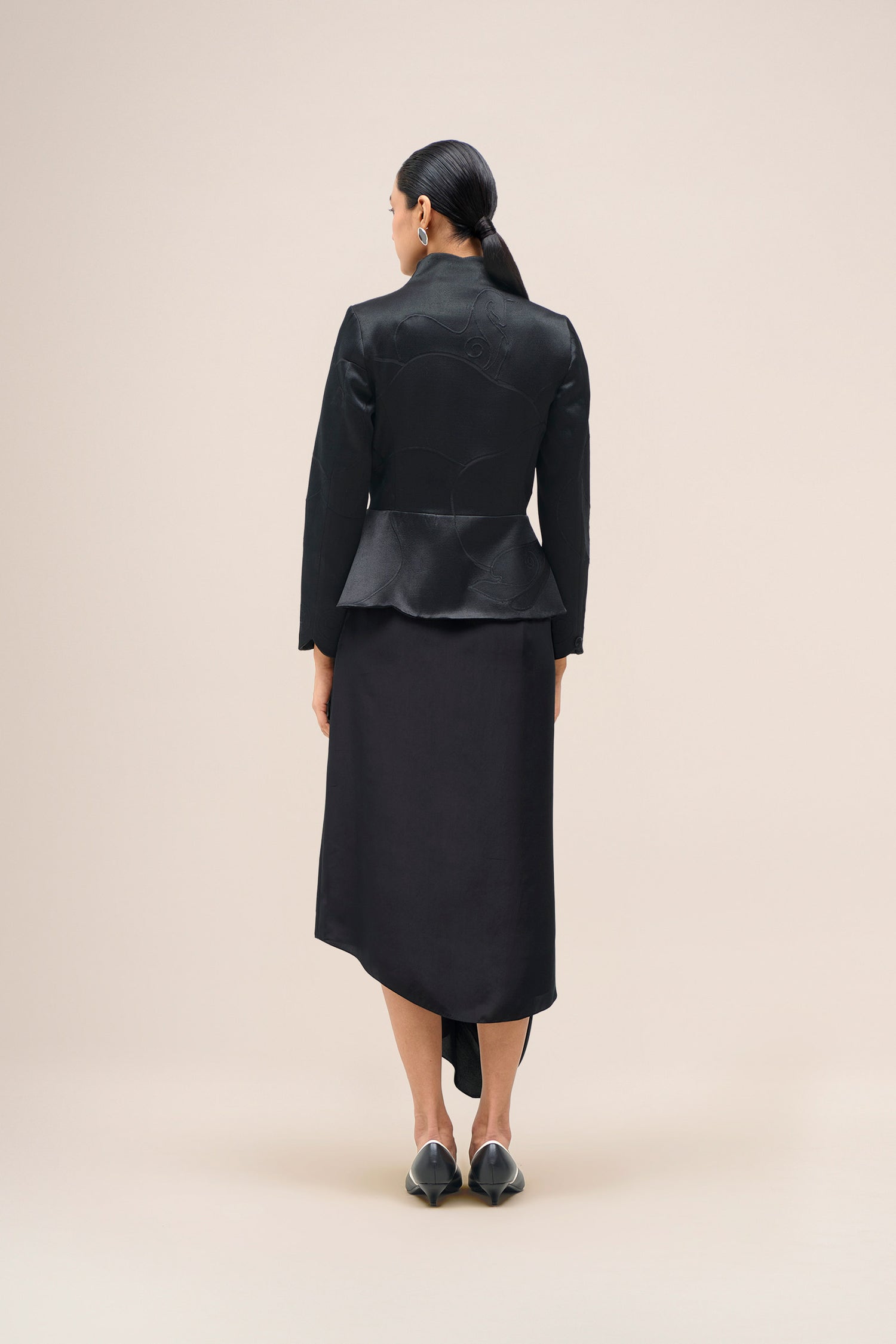  Chanderi Layla Jacket Set – Black