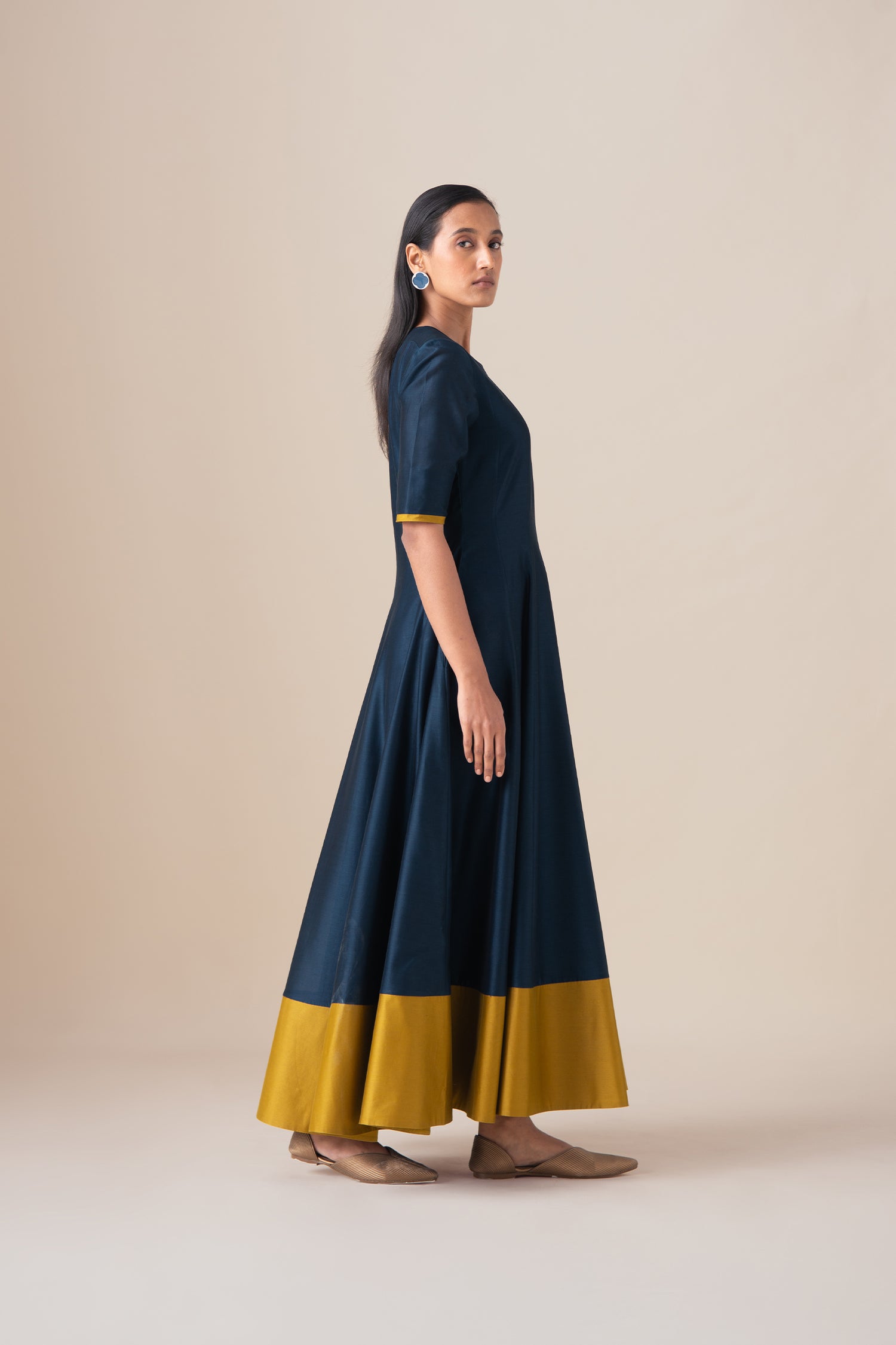  Chanderi Omira Kurta Set – Blue