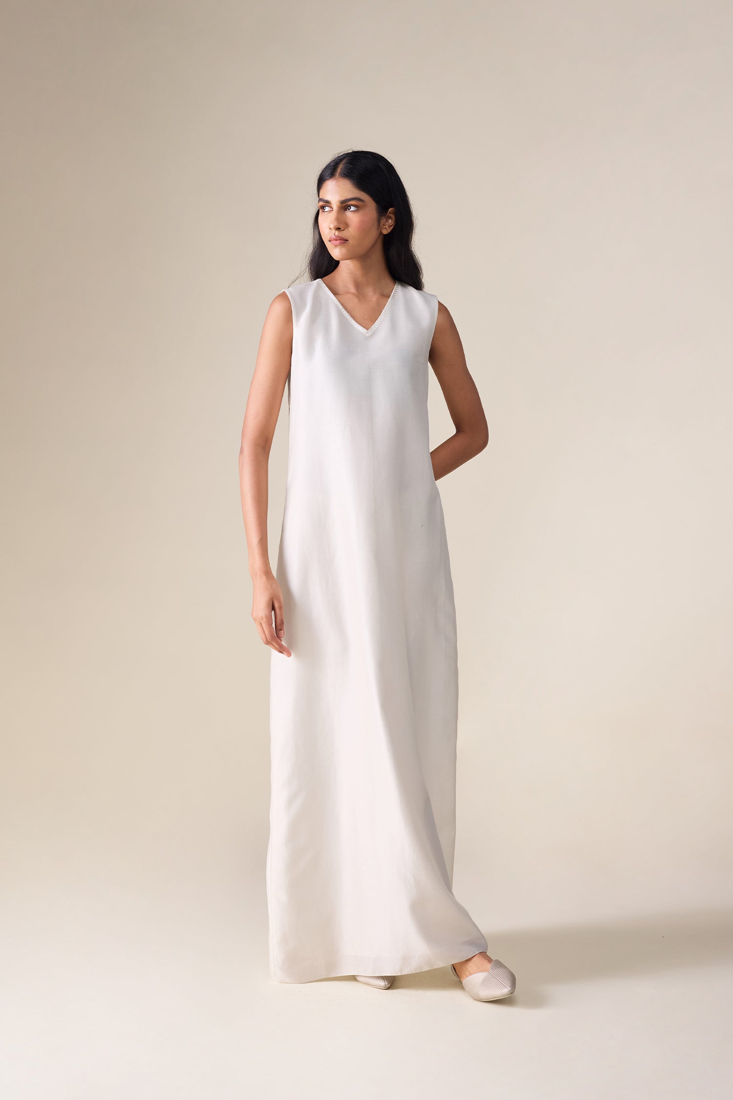  Silk Raziya Abaya Set – Ivory