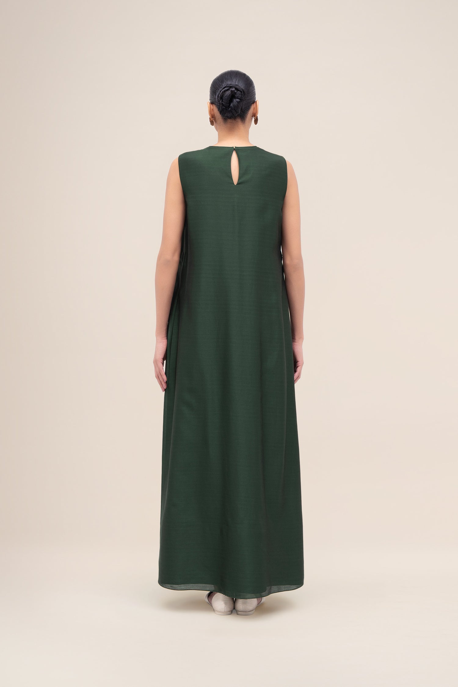  Chanderi Ghubar Abaya Set – Green