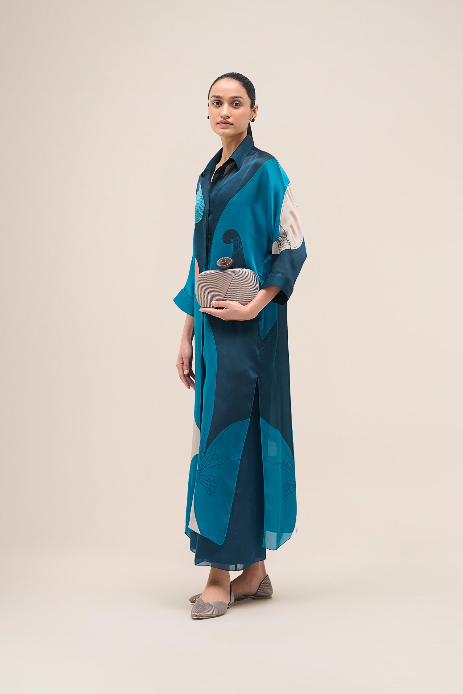  Organza Nila Tunic Set – Blue