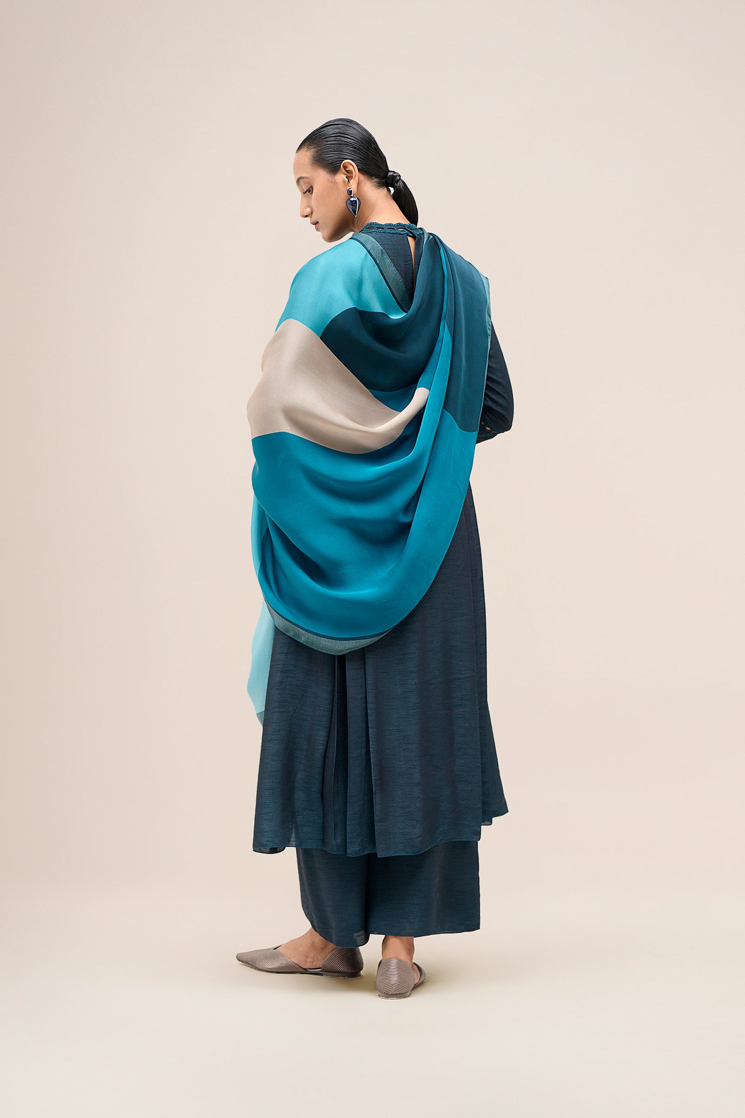  Chanderi Safira Kurta Set – Blue
