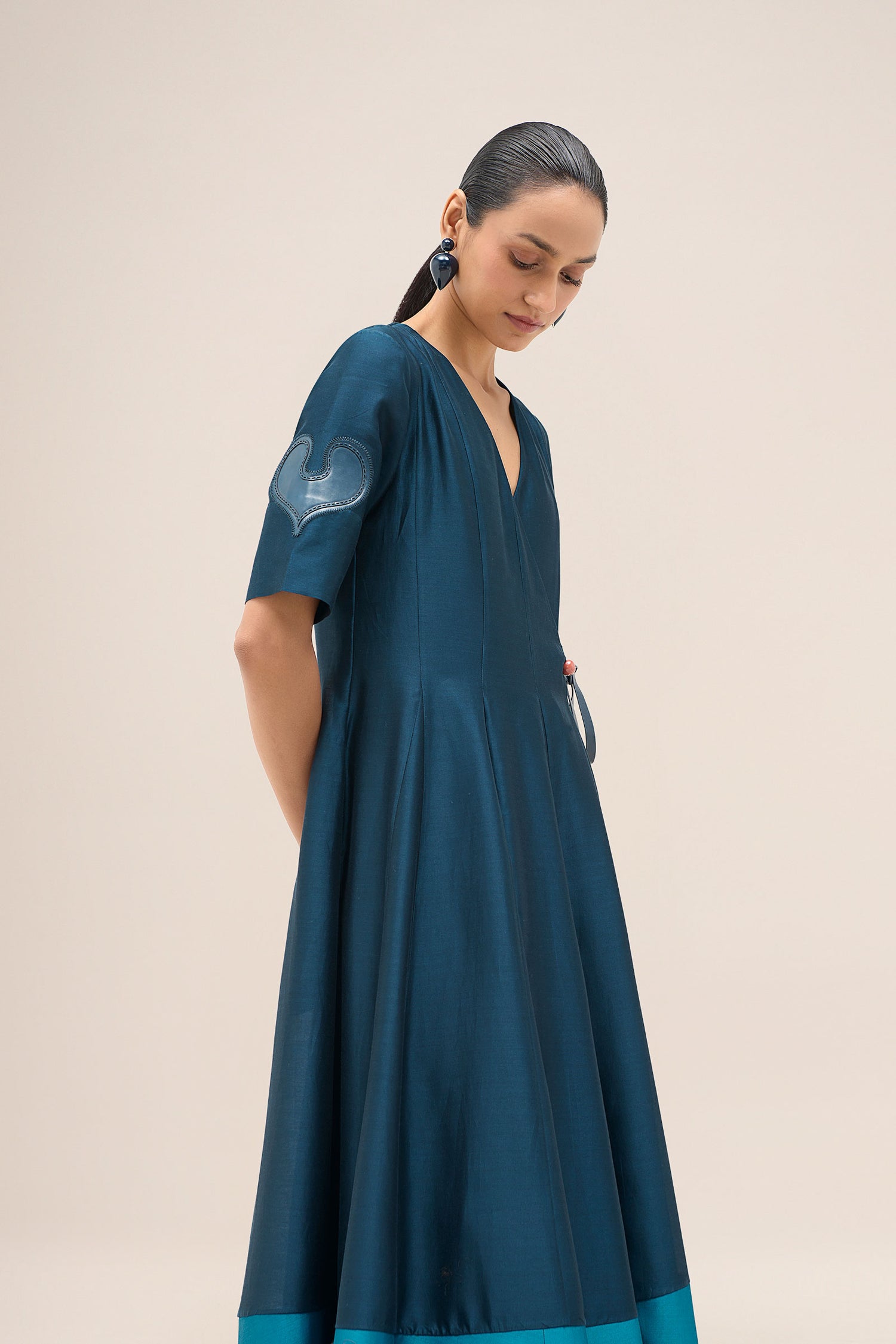  Chanderi Lara Dress – Blue