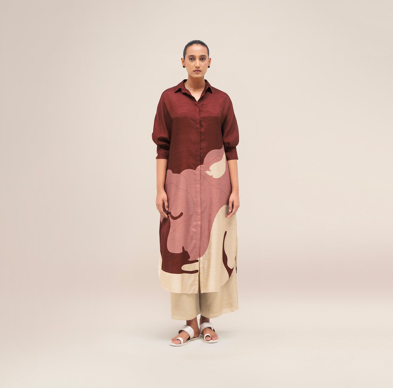  Silk Yara Tunic Set – Red