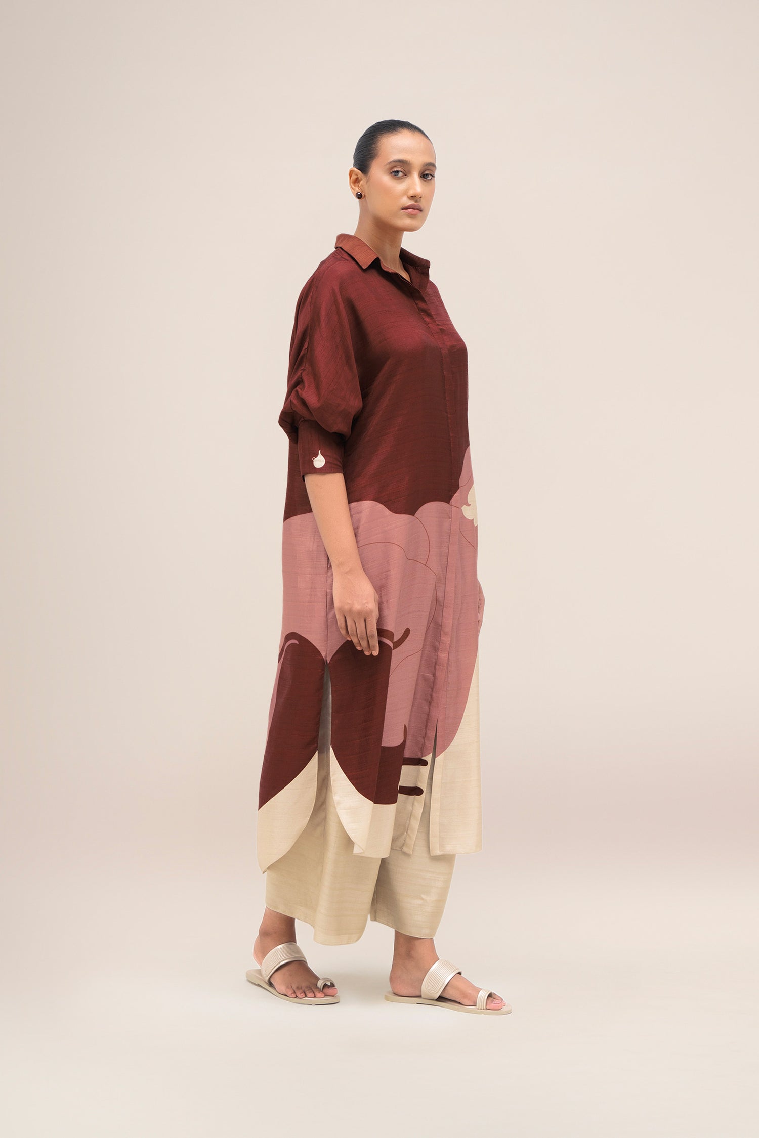  Silk Yara Tunic Set – Red