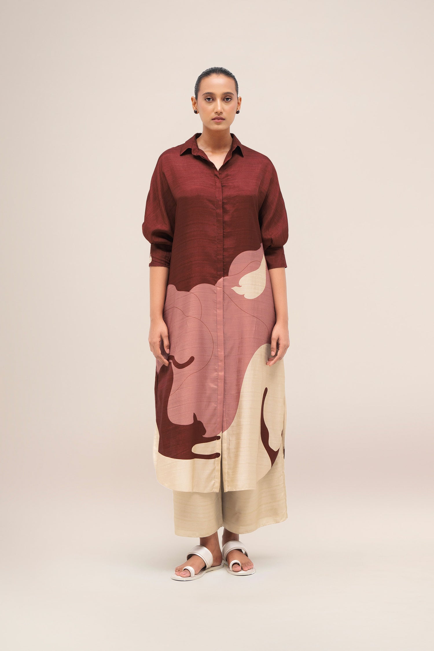  Silk Yara Tunic Set – Red
