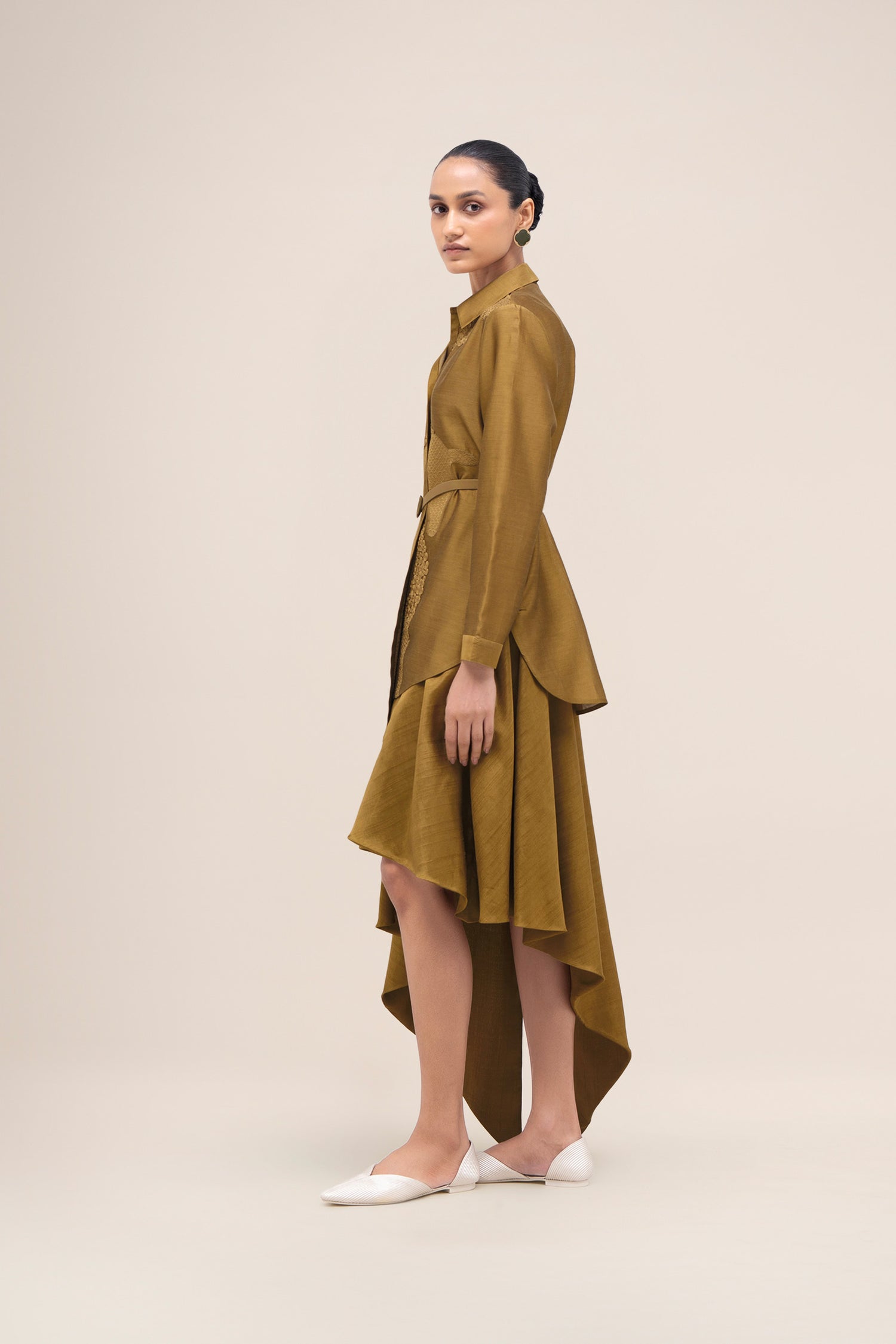  Silk Akina Shirt Set – Green