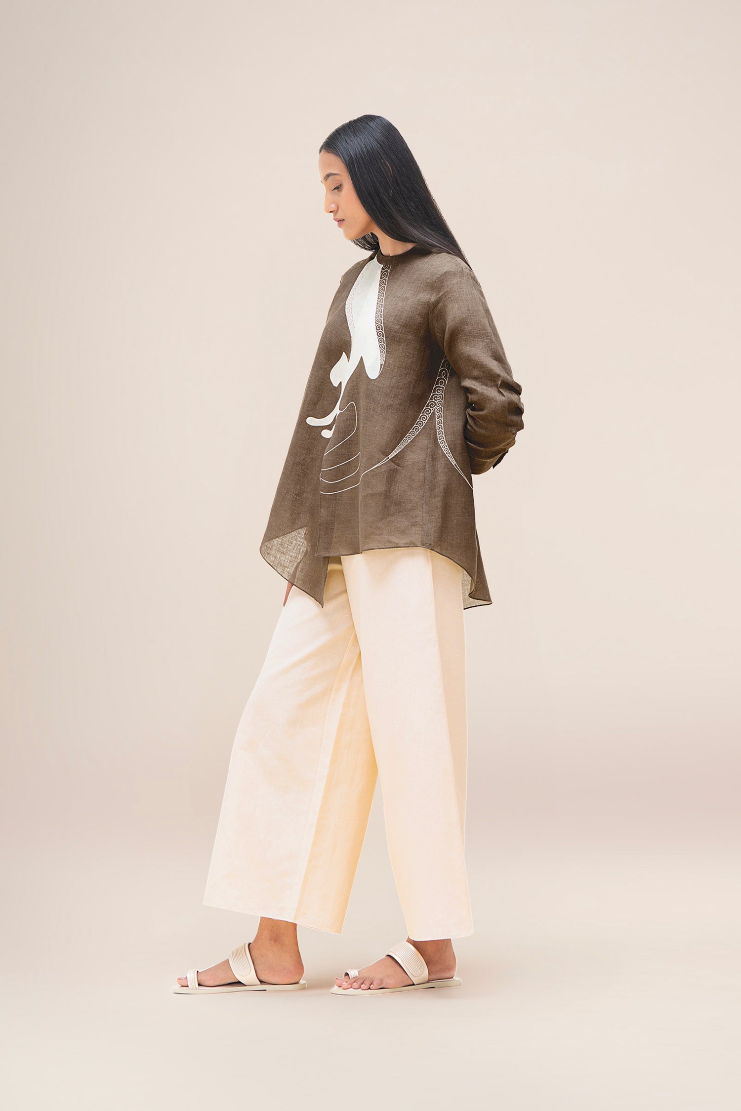  Linen Aquila Top Set – Brown