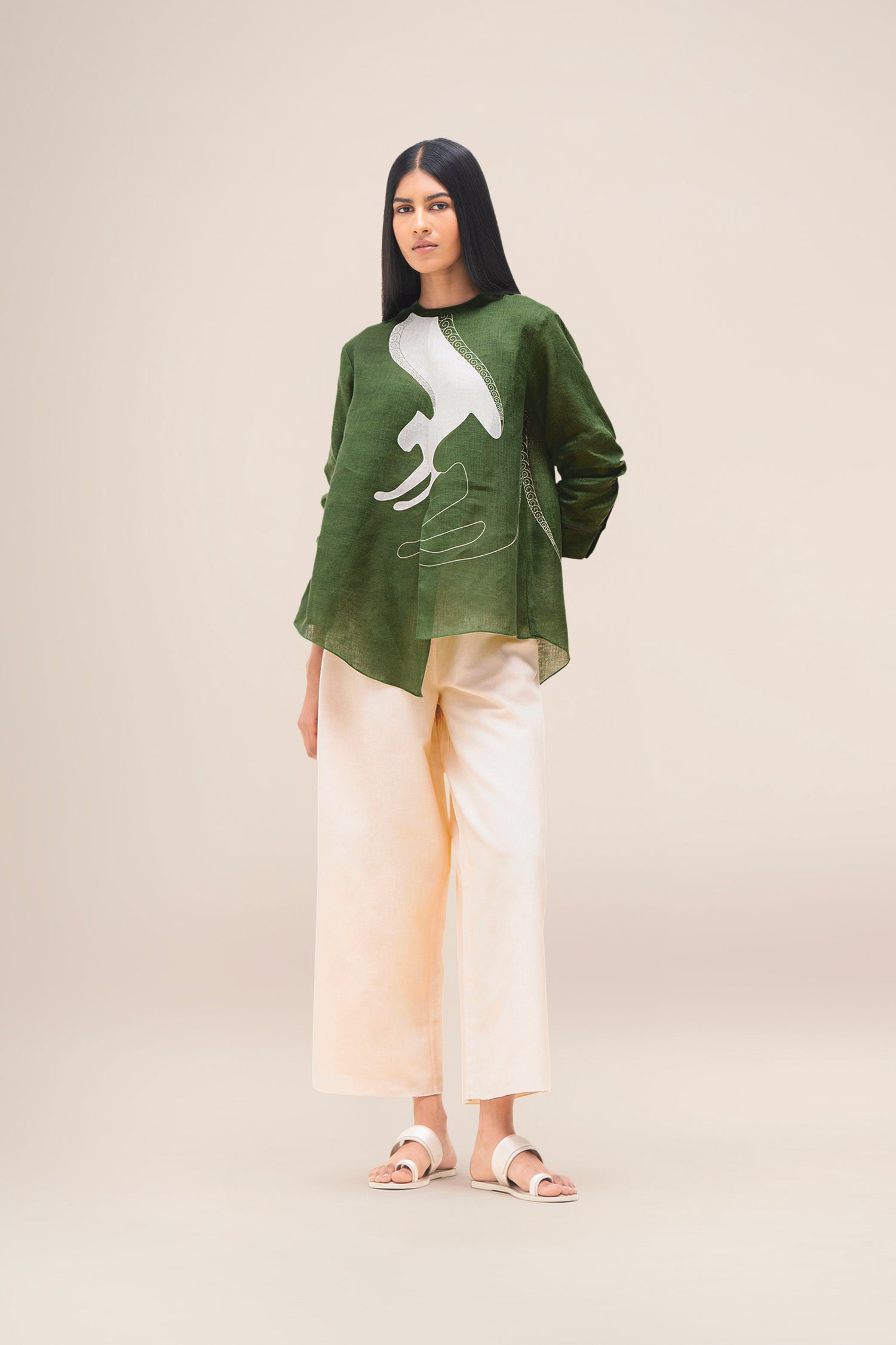  Linen Aquila Top Set – Green