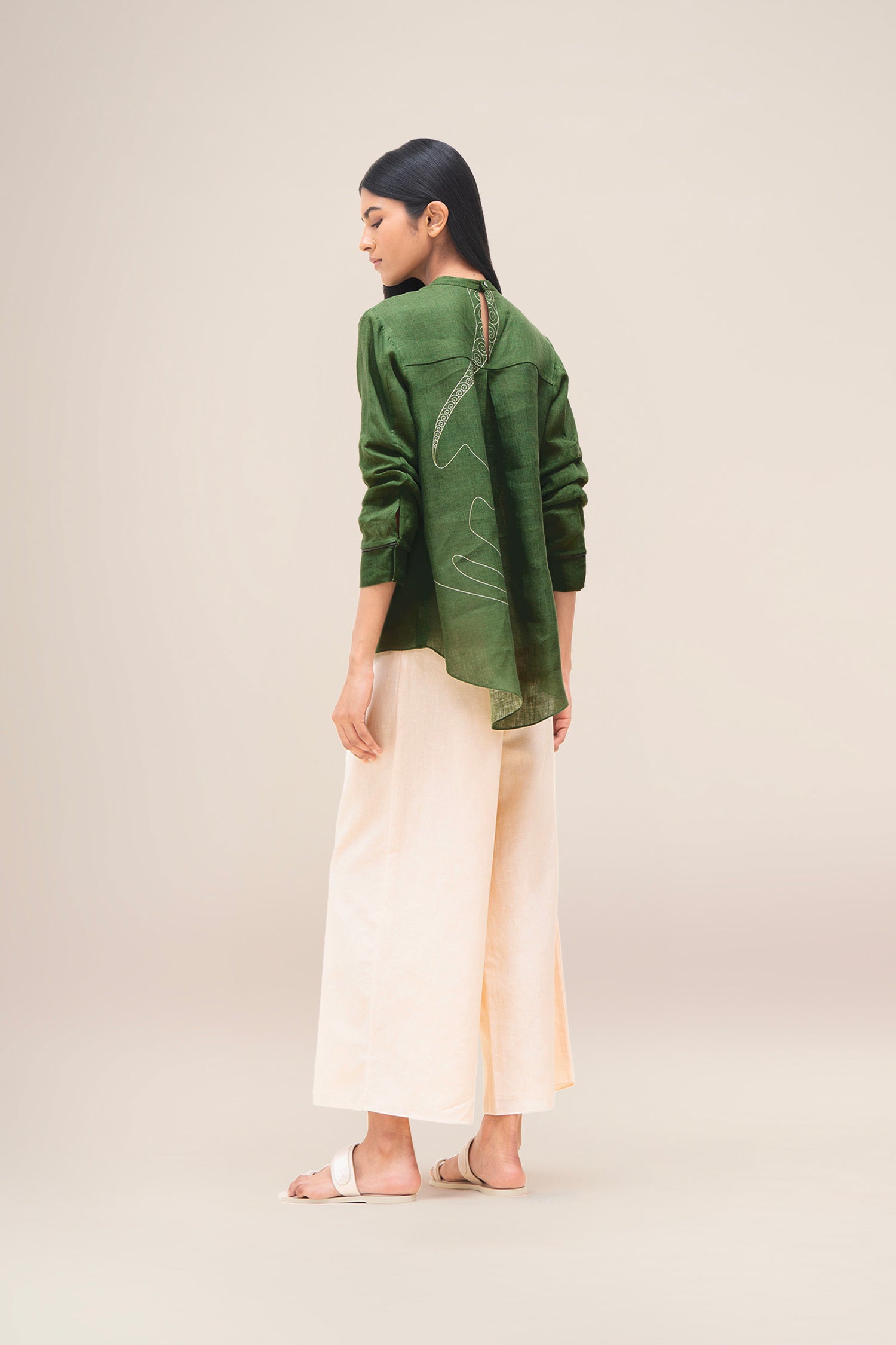  Linen Aquila Top Set – Green