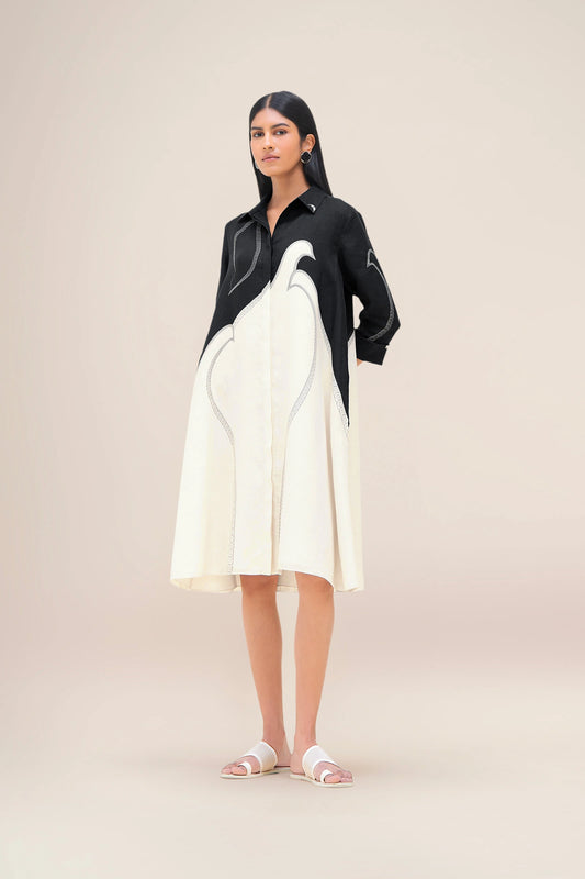 Linen Lark Dress – Black