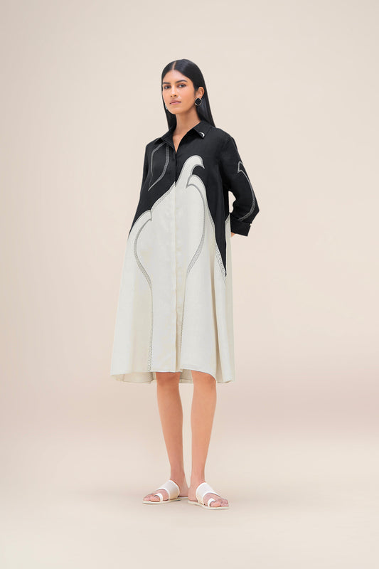 Linen Lark Dress – Black