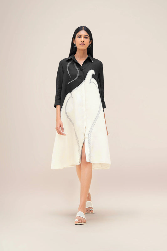 Linen Lark Dress – Black