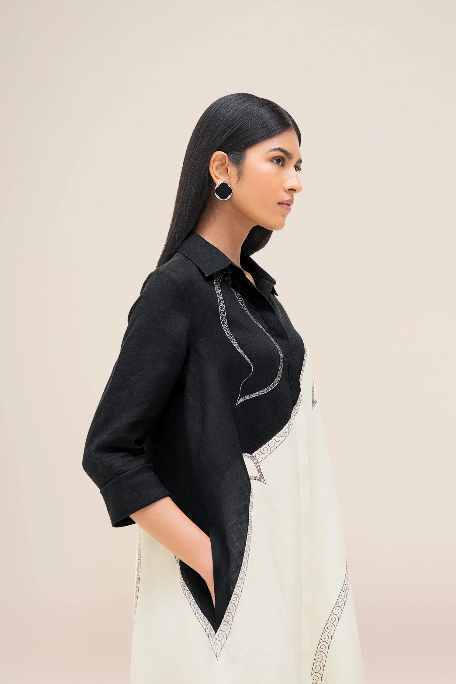  Linen Lark Dress – Black