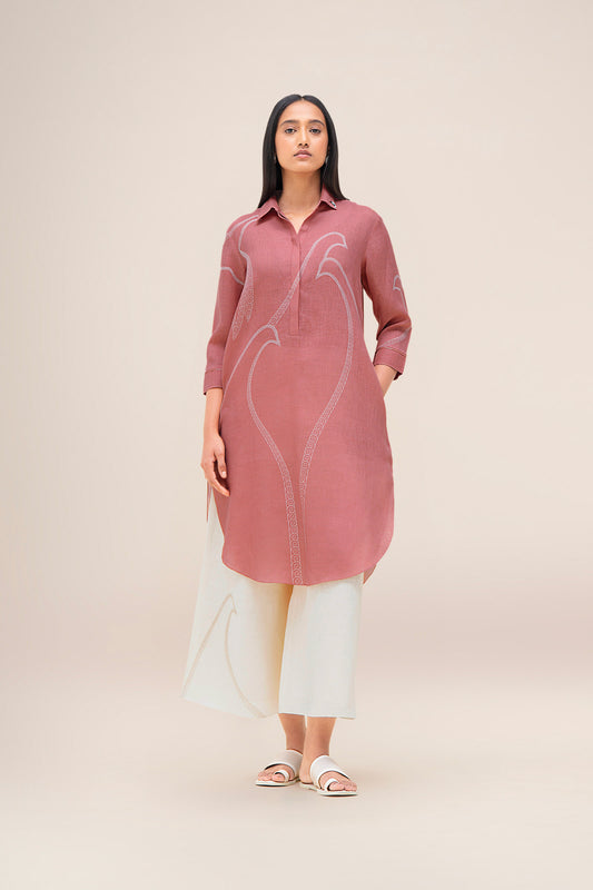 Linen Yuhina Tunic Set – Pink