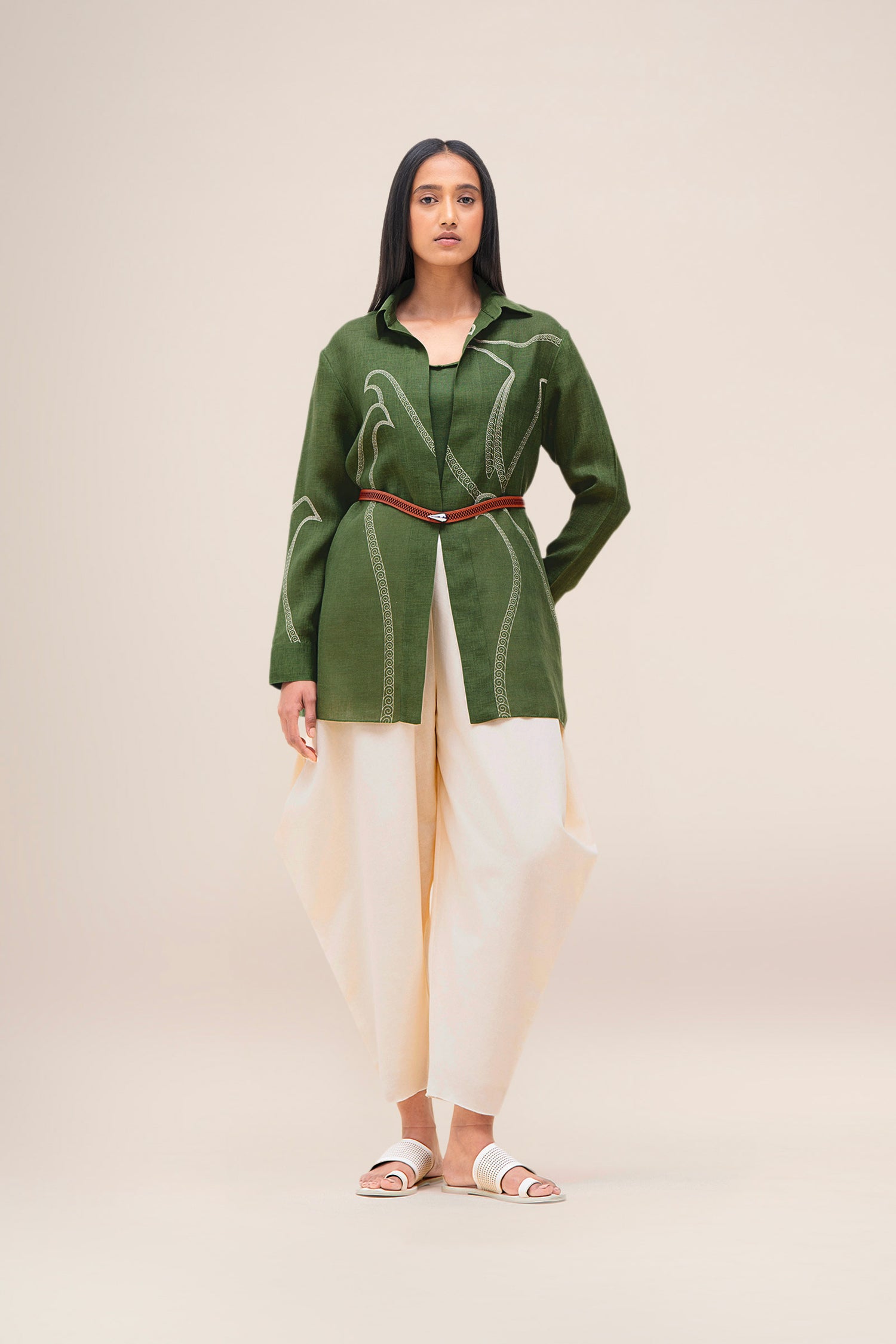  Linen Bulbul Shirt – Green