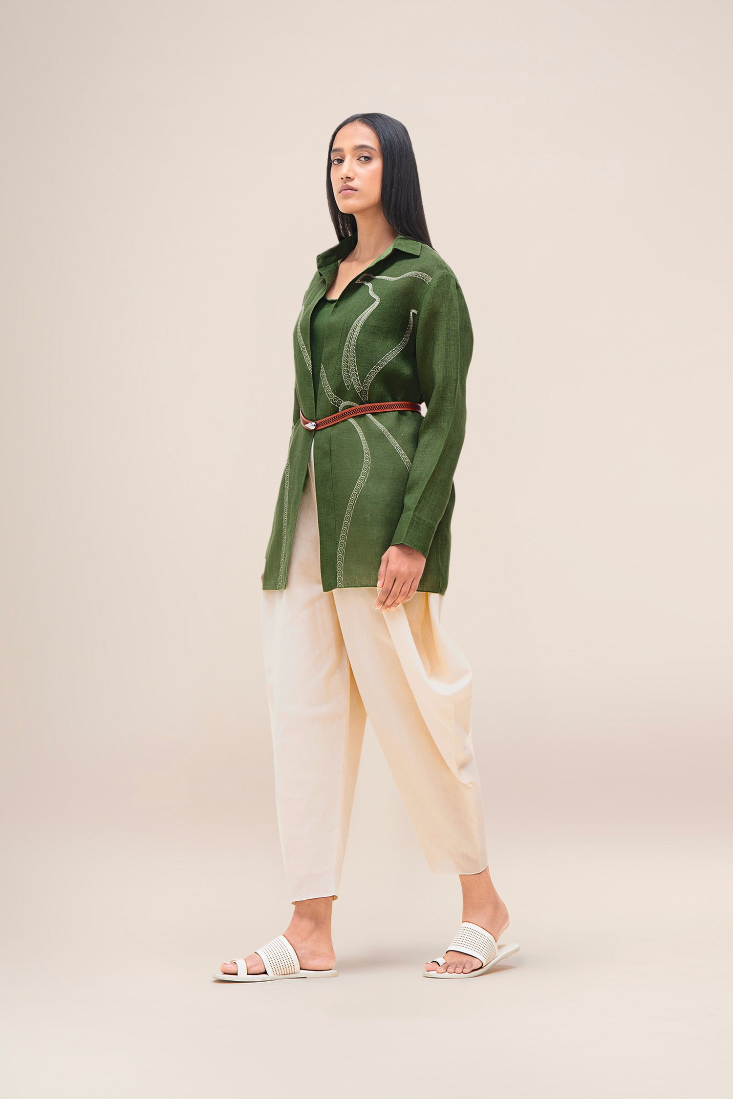  Linen Bulbul Shirt – Green