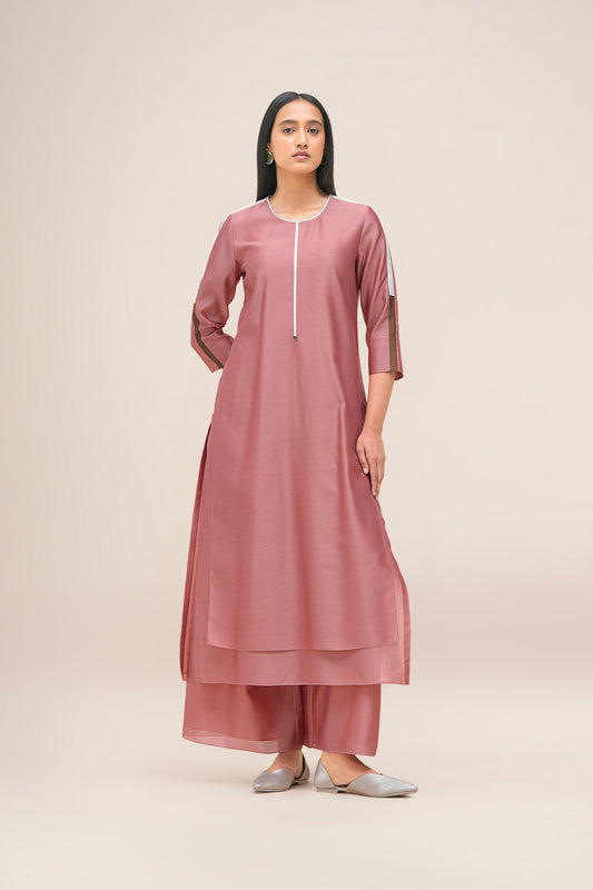 Chanderi Koyal Kurta Set – Pink