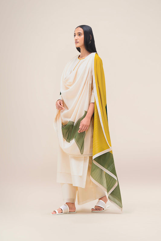 Chanderi Koyal Kurta Set – Ivory