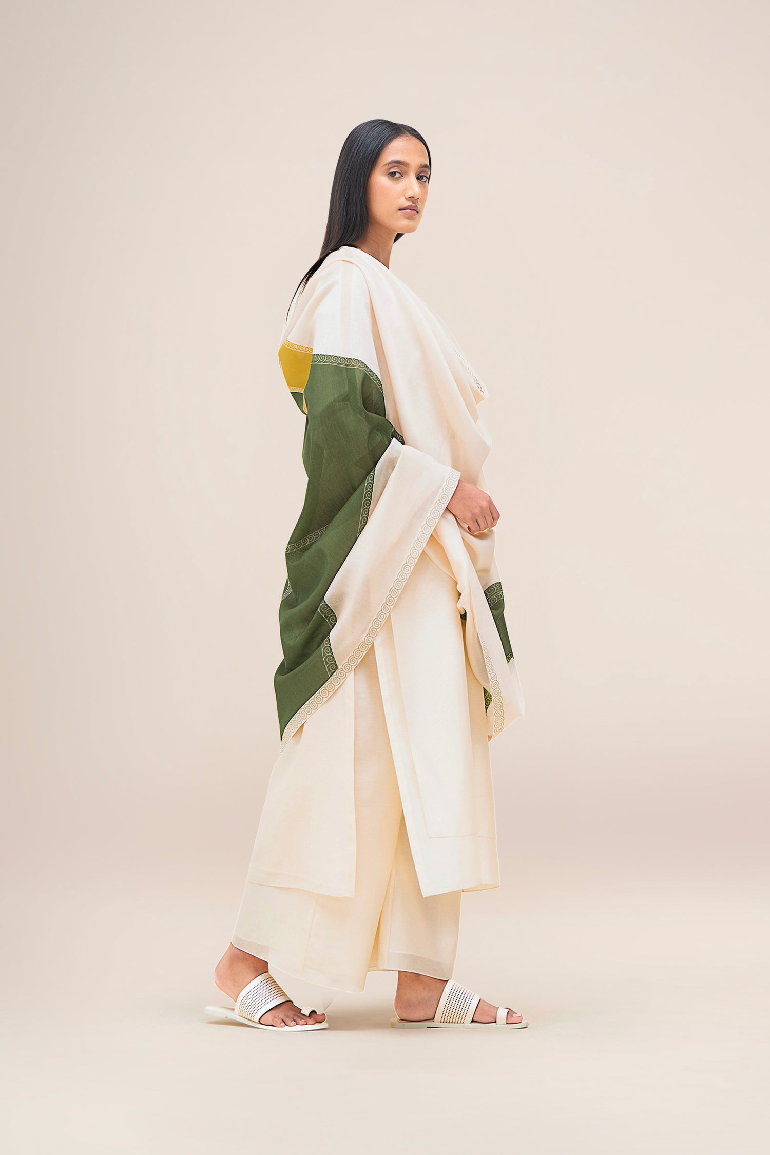  Chanderi Koyal Kurta Set – Ivory
