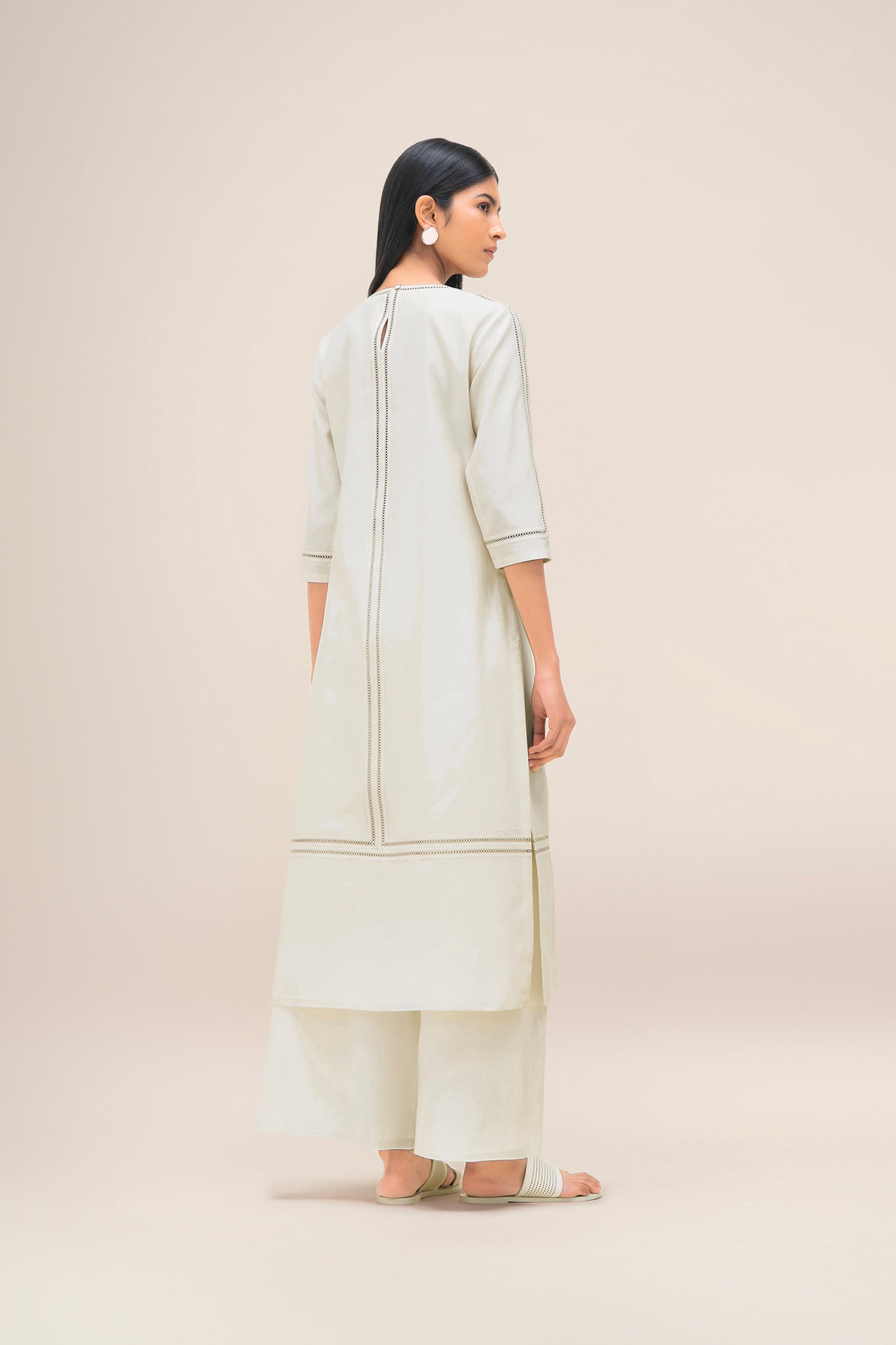  Chanderi Aranya Kurta Set – Ivory