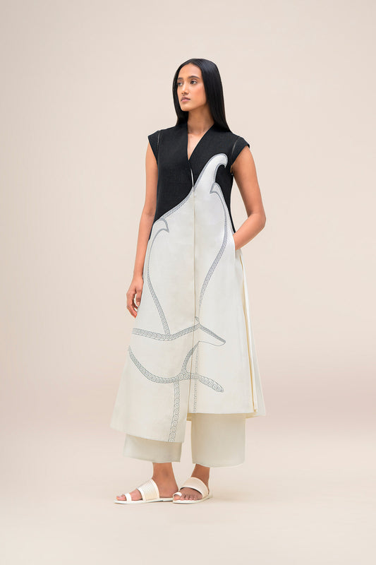 Linen Swan Jacket Set – Ivory