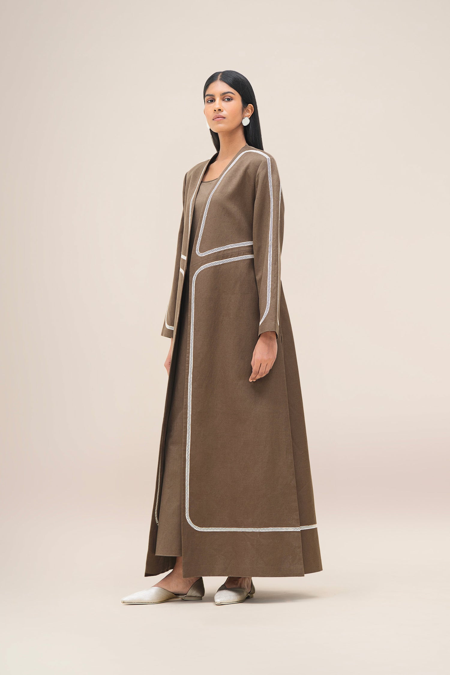  Linen Ravida Jacket Set – Brown