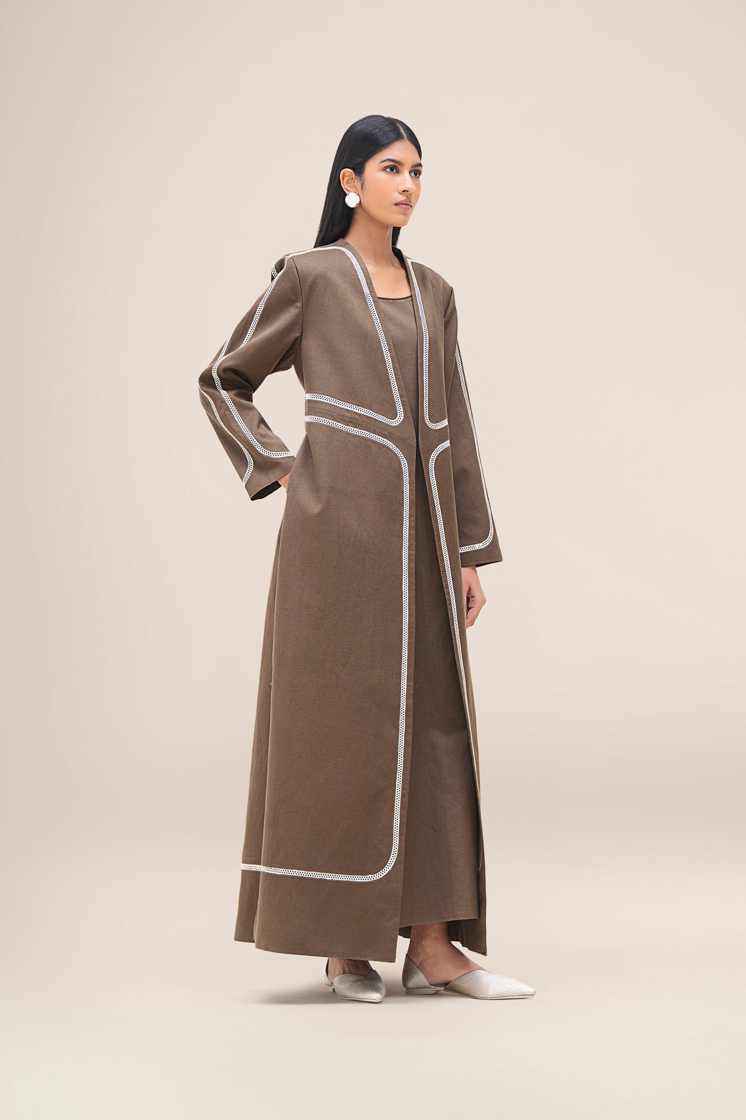  Linen Ravida Jacket Set – Brown