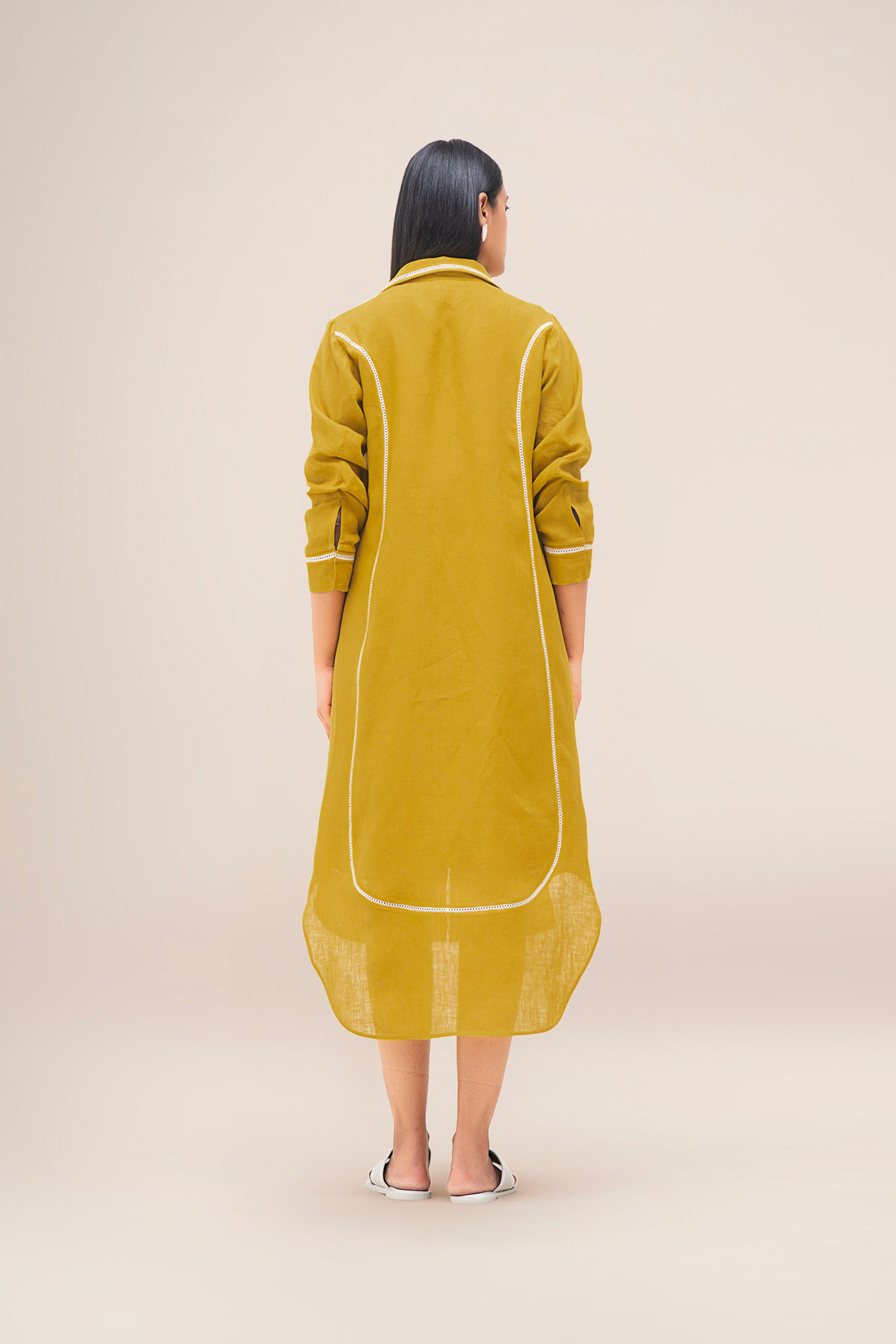  Linen Malkoha Dress – Yellow