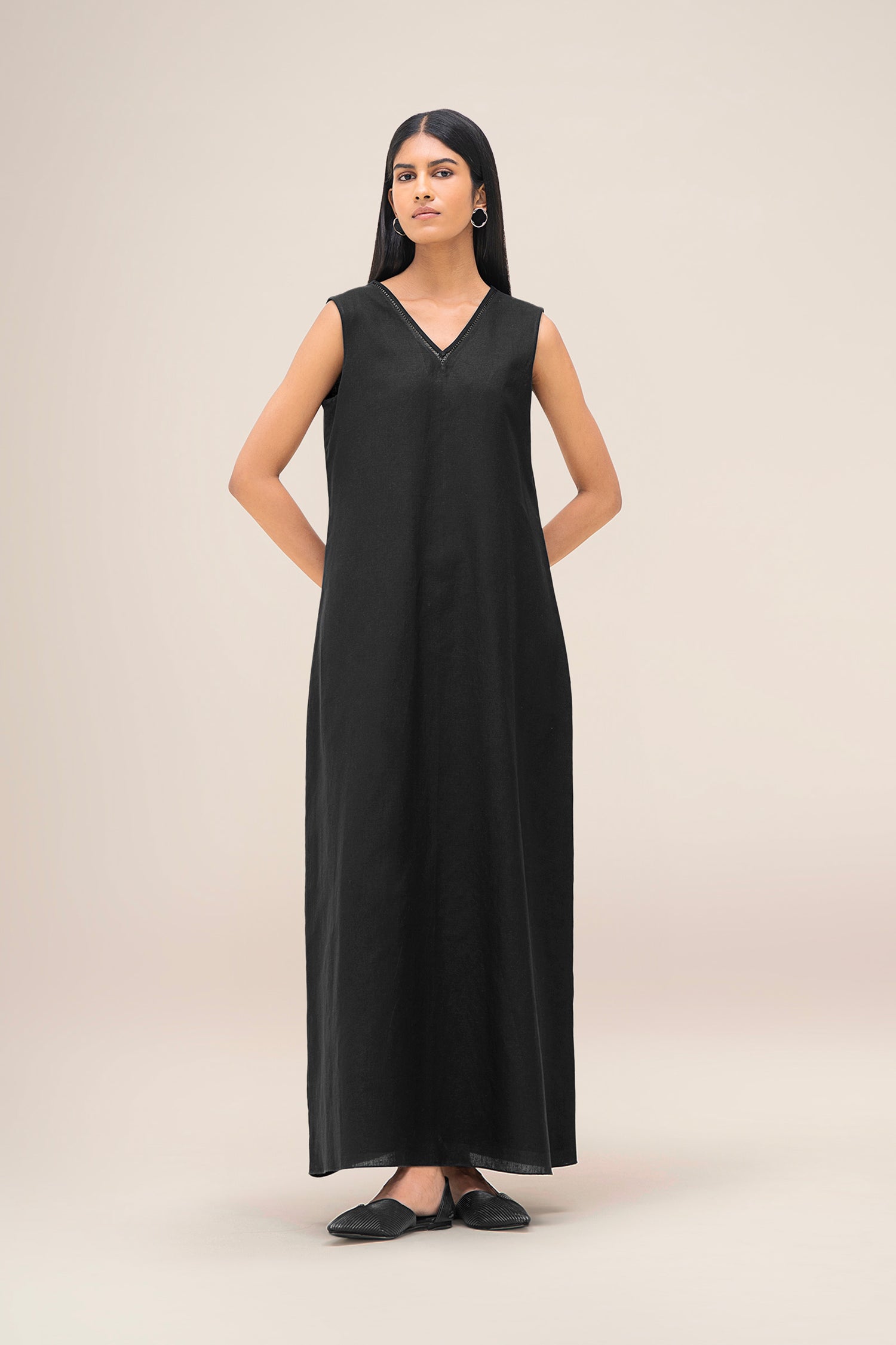  Linen Nightingale Jacket Set – Black