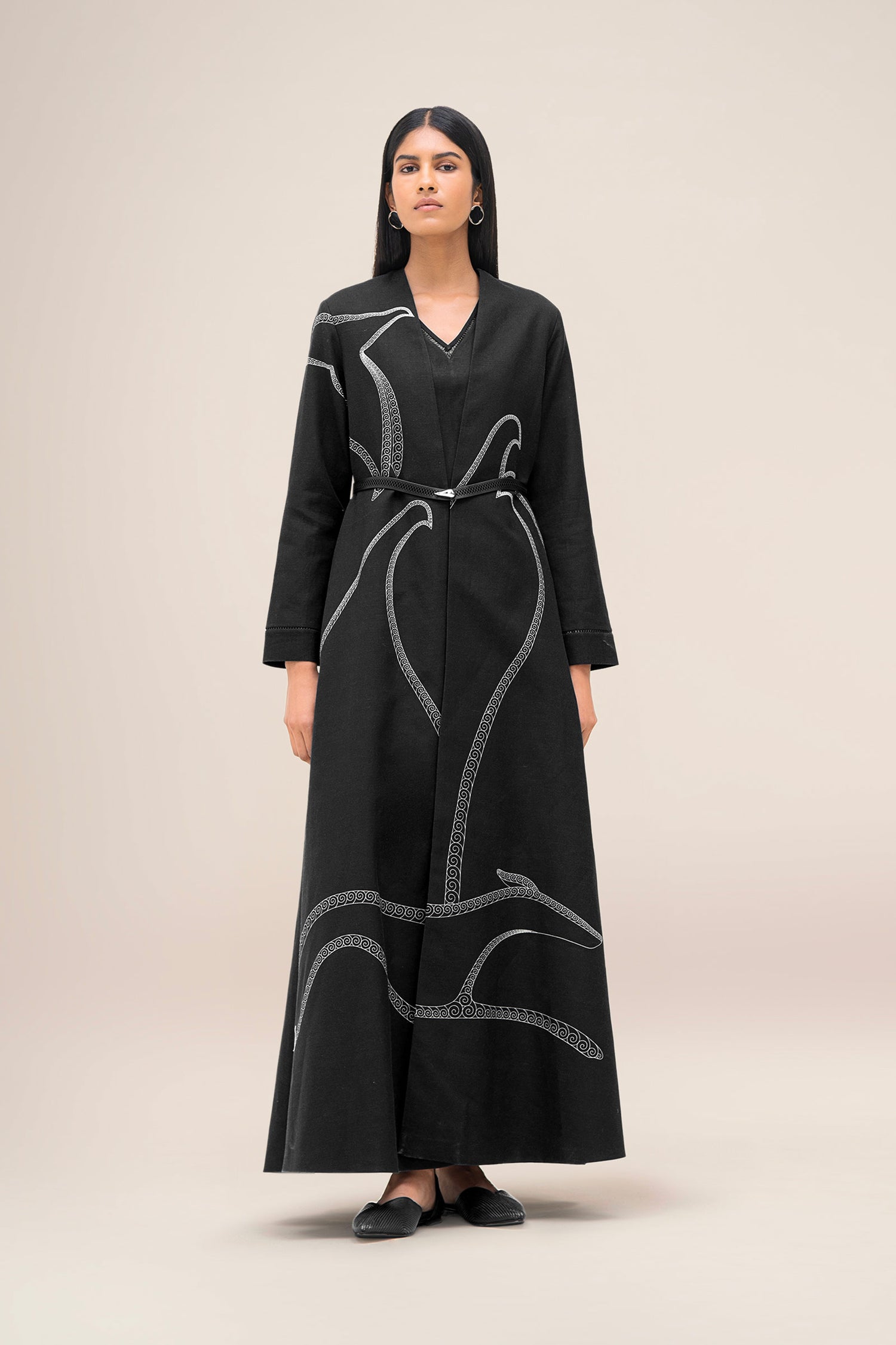  Linen Nightingale Jacket Set – Black