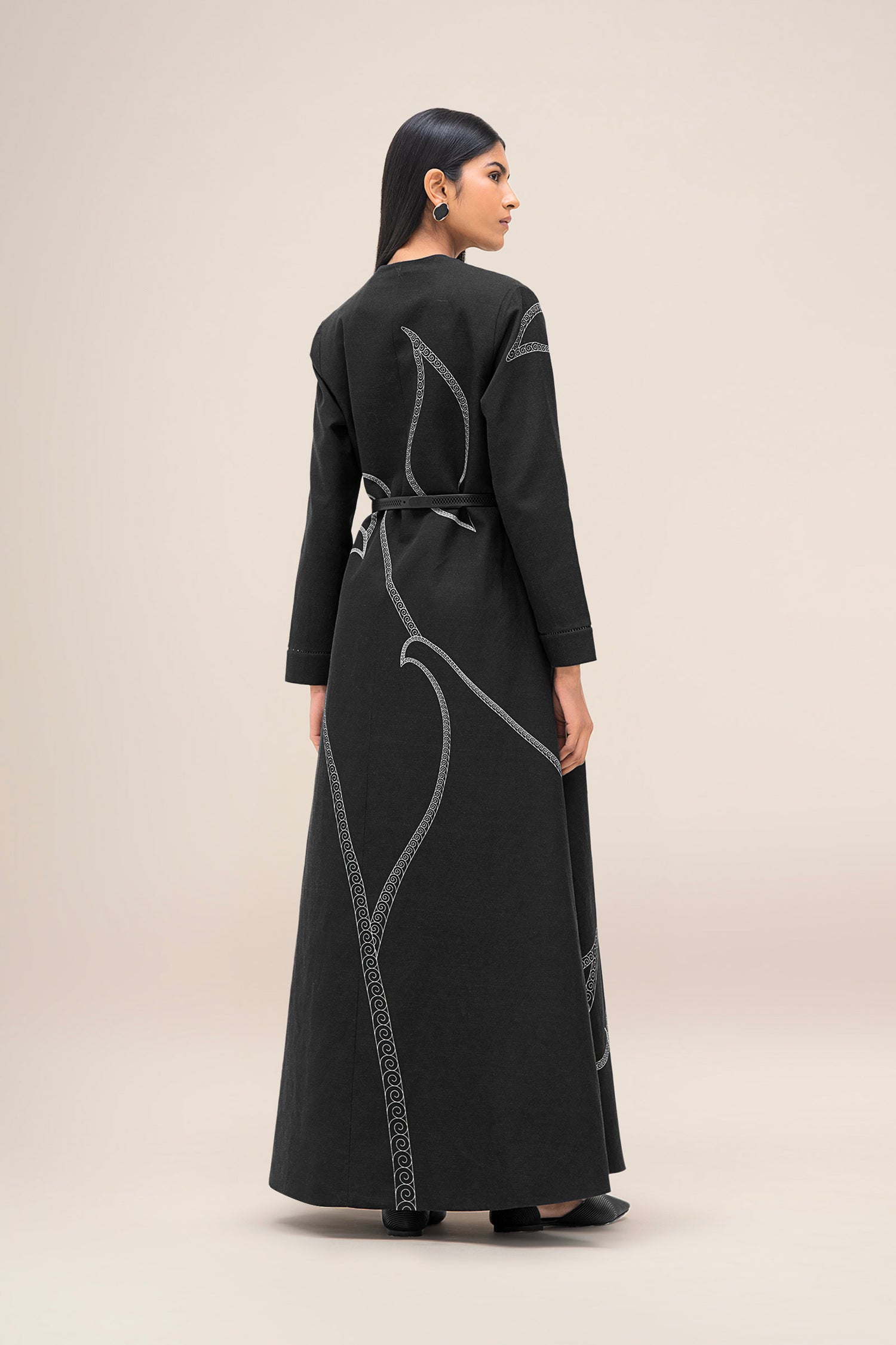  Linen Nightingale Jacket Set – Black