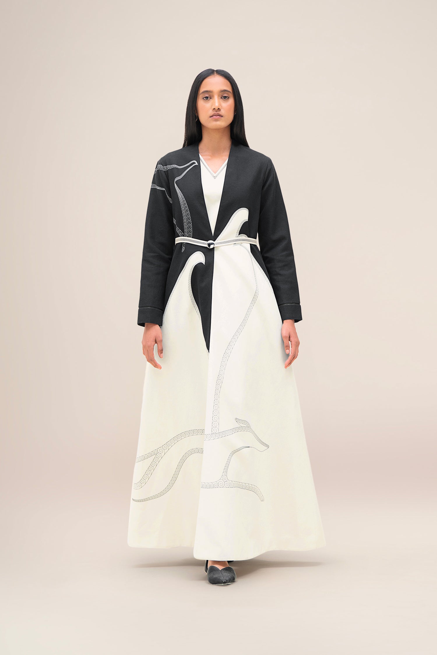  Linen Zenaida Jacket Set – Black