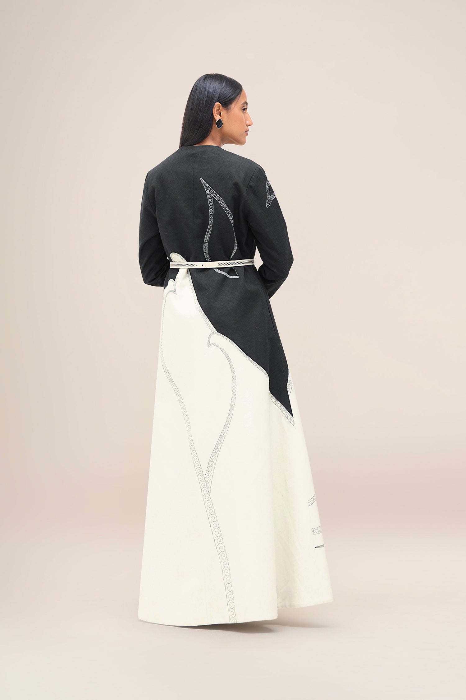  Linen Zenaida Jacket Set – Black