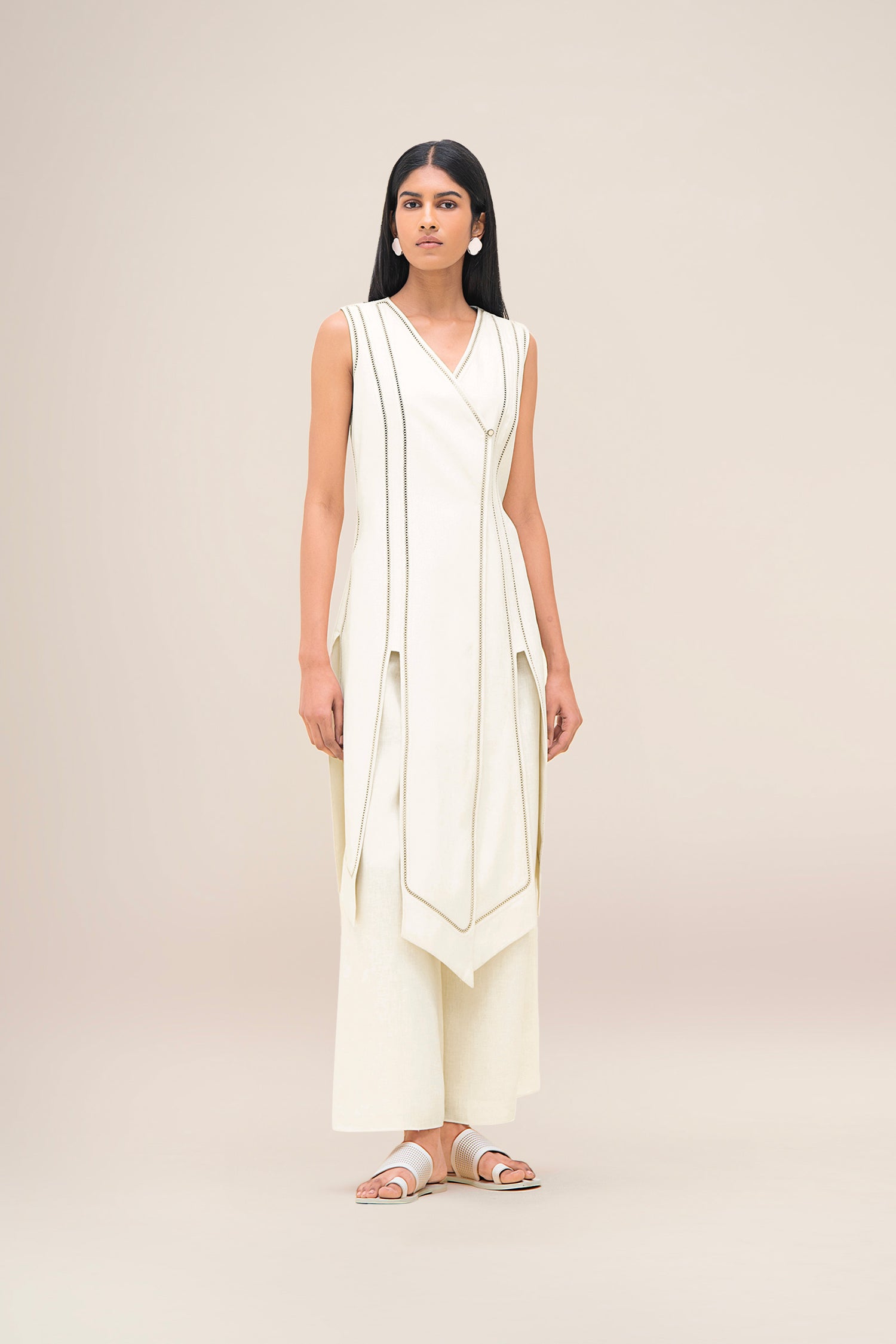  Linen Kashika Tunic Set – Ivory