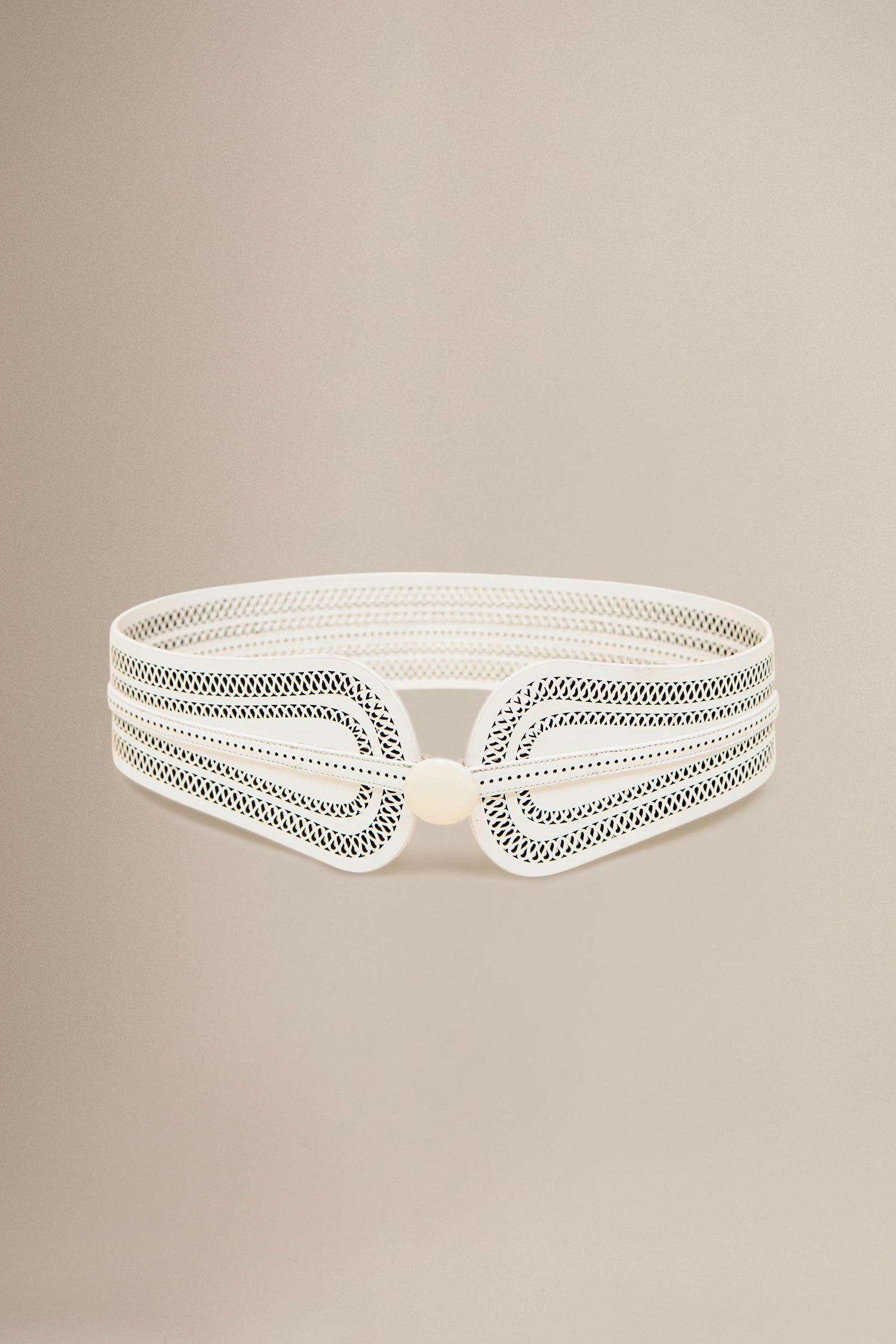  Faux Leather Baaz Belt – Ivory