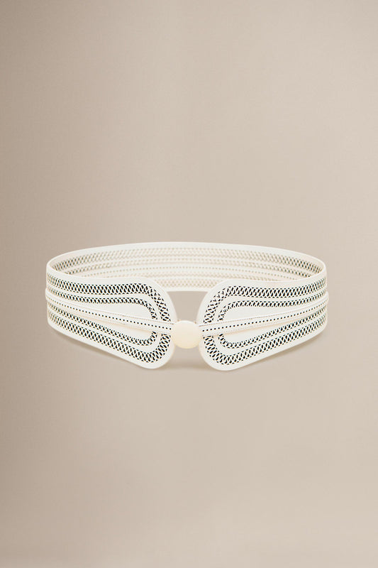 Faux Leather Baaz Belt – Ivory