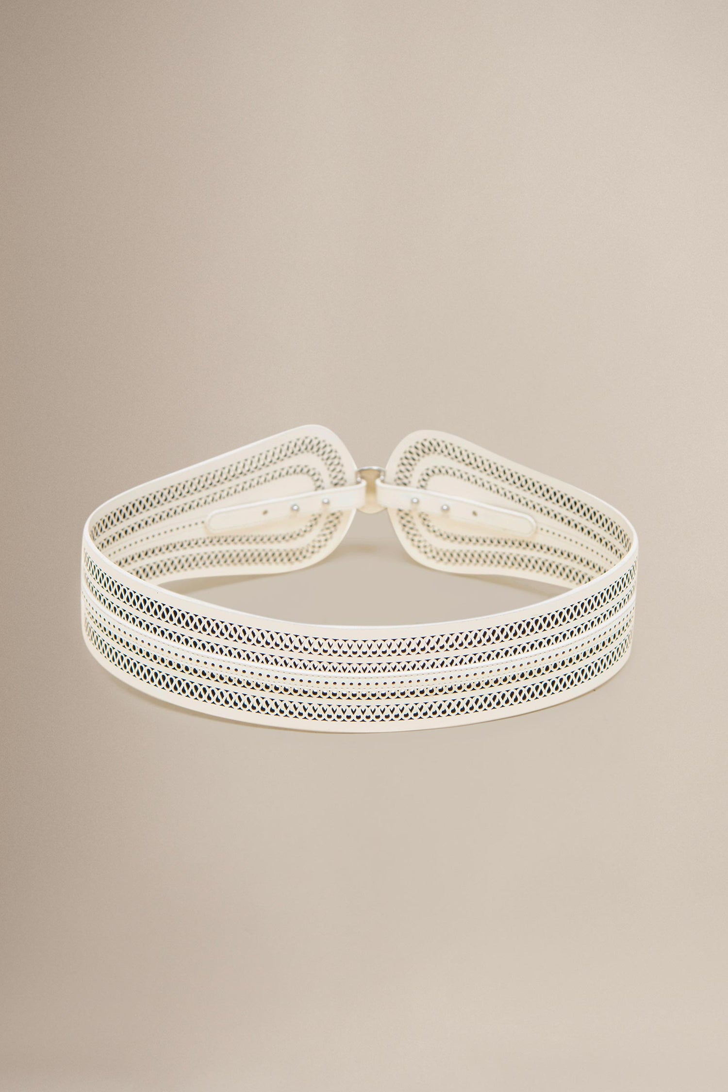  Faux Leather Baaz Belt – Ivory