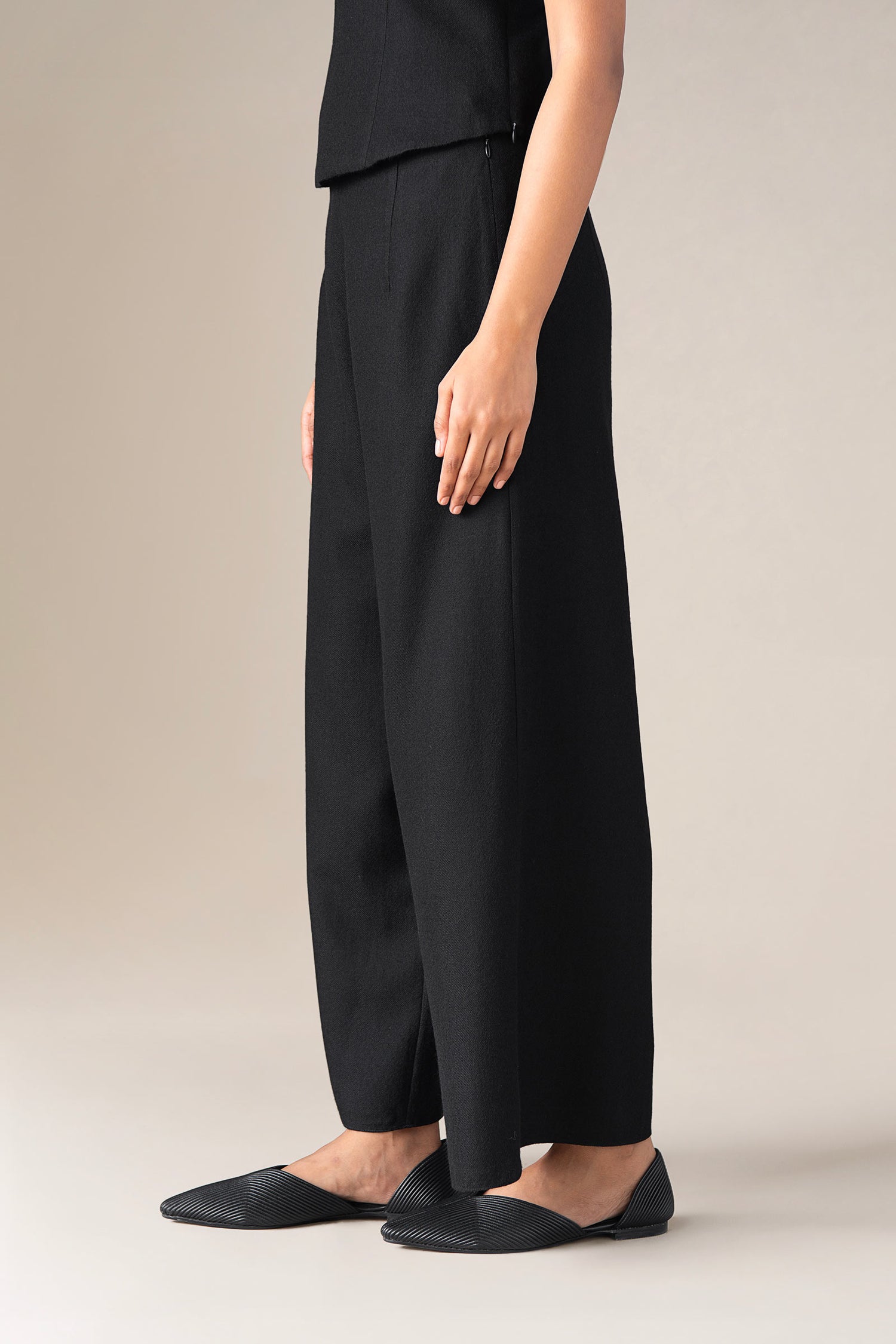  Wool Alba Palazzo – Black