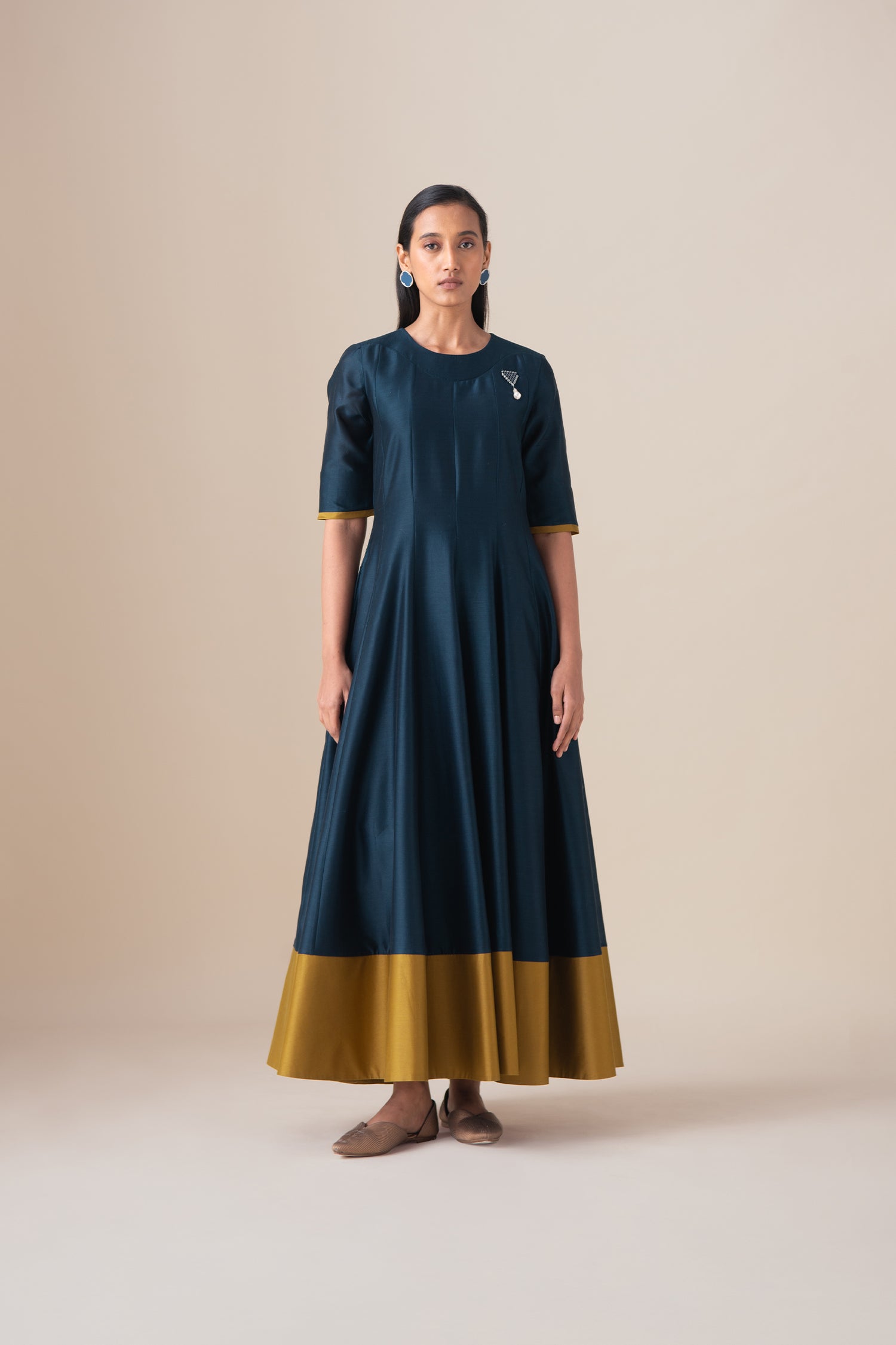  Chanderi Omira Kurta Set – Blue